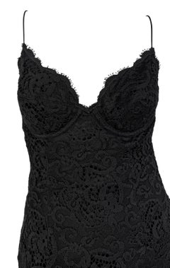 S/S 1995 Donna Karan Runway Black Floral Lace Dress