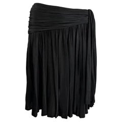 S/S 1995 Gianni Versace Black Pleated Faux Wrap Flare Skirt