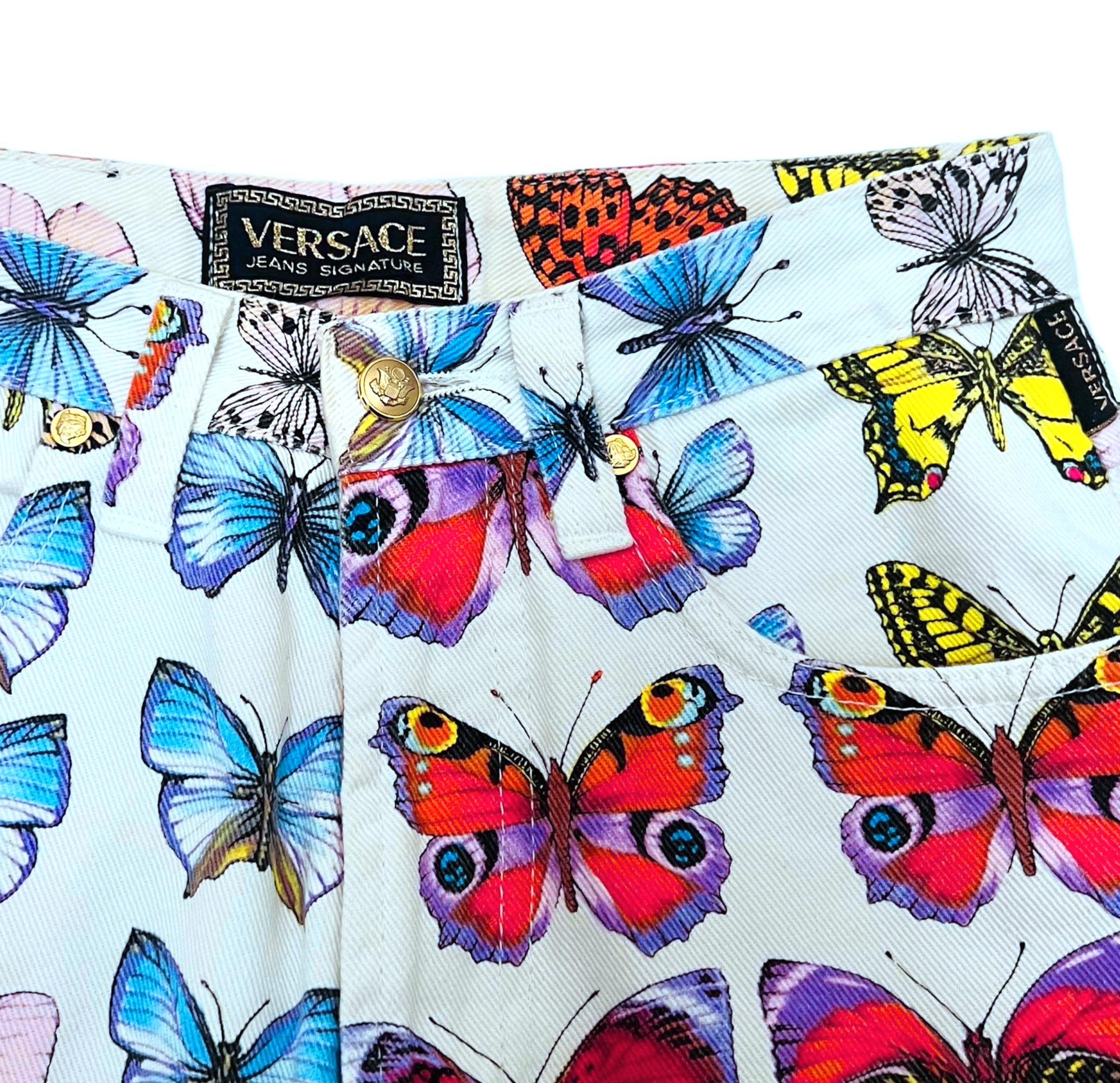 S/S 1995 Gianni Versace Butterfly Jeans For Sale 1