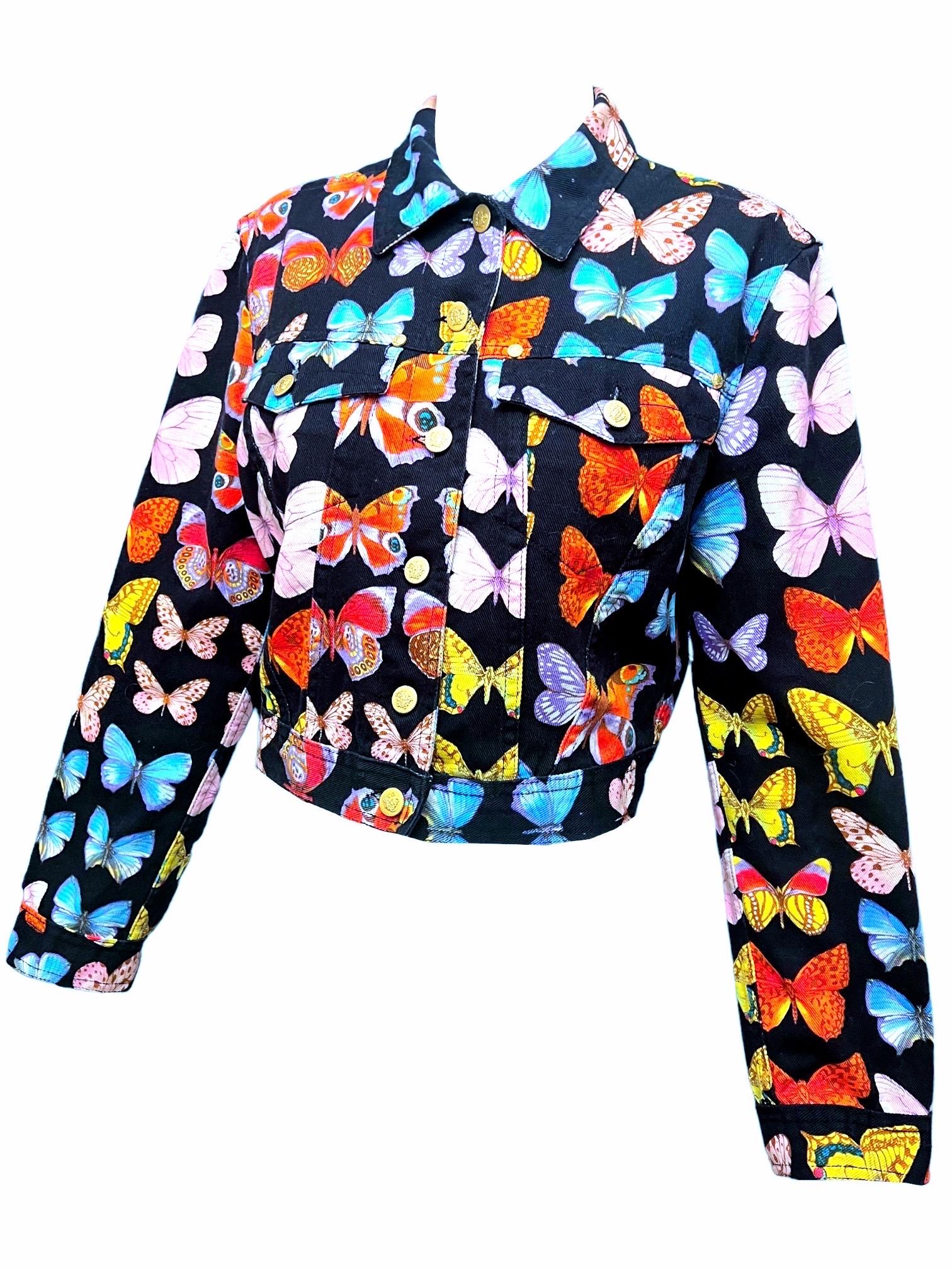 S/S 1995 Gianni Versace Butterfly Printed Jacket In Excellent Condition For Sale In Concord, NC