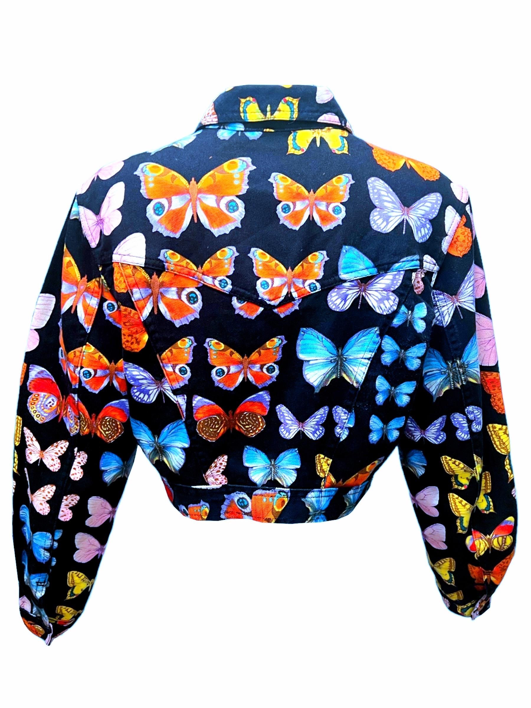 S/S 1995 Gianni Versace Butterfly Printed Jacket For Sale 1