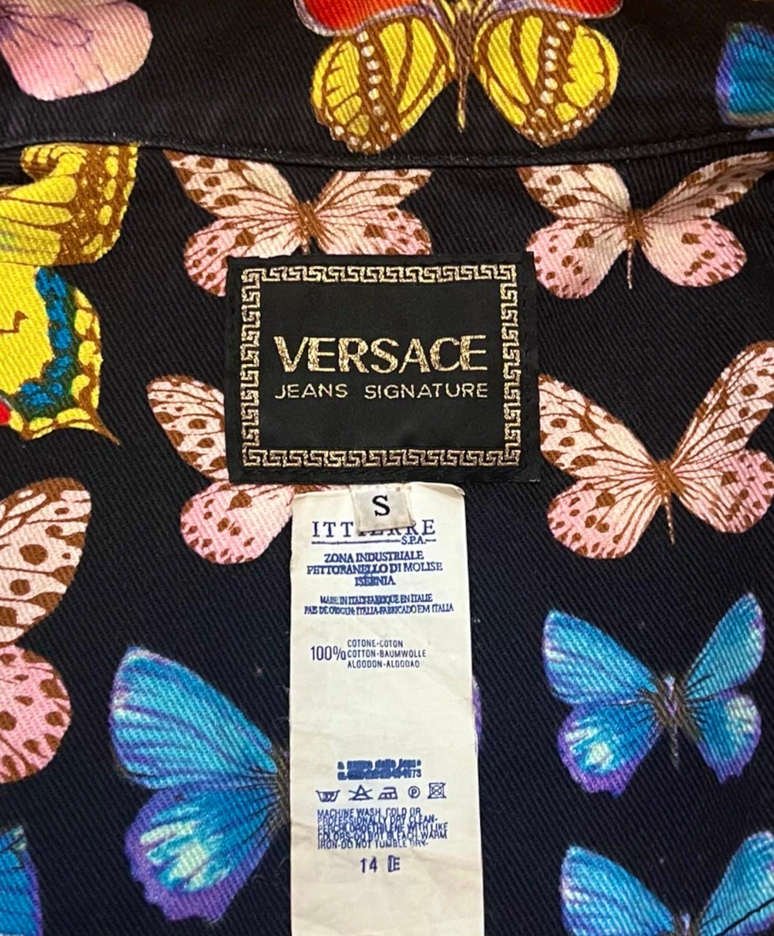 S/S 1995 Gianni Versace Butterfly Printed Jacket For Sale 4