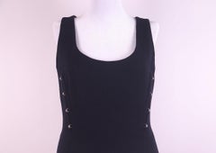 S/S 1995 Gianni Versace Couture Bustier Medusa Wool Black Dress