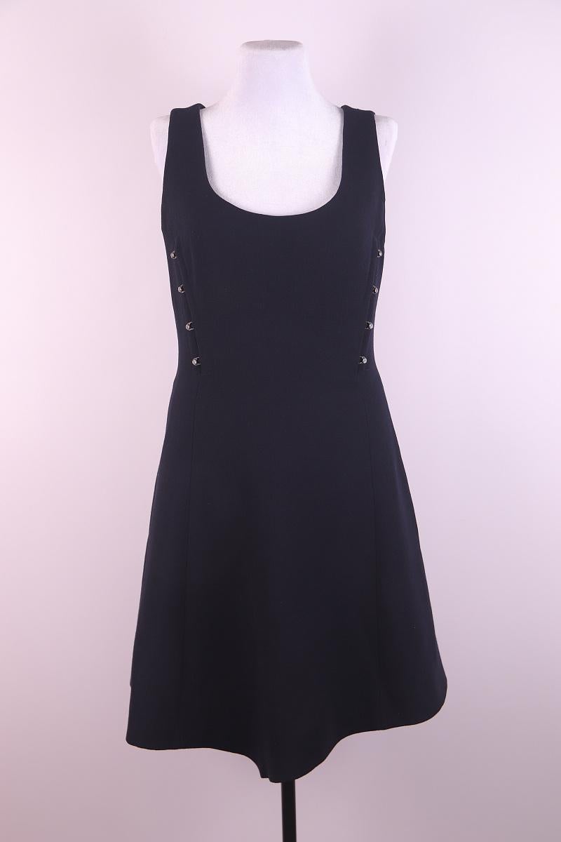 S/S 1995 Gianni Versace Couture Bustier Medusa Wool Black Dress For Sale 1