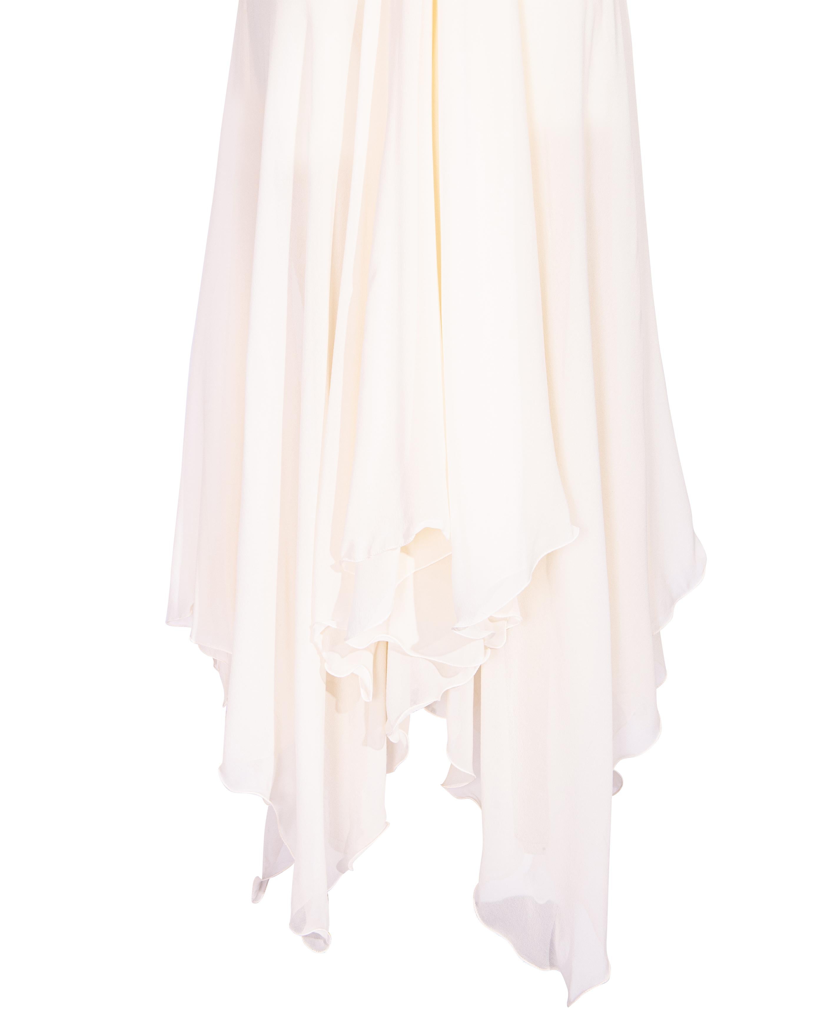 F/S 1995 Gianni Versace Couture Seiden-Chiffon-Kleid mit drapierter Vorderseite aus Seide 8