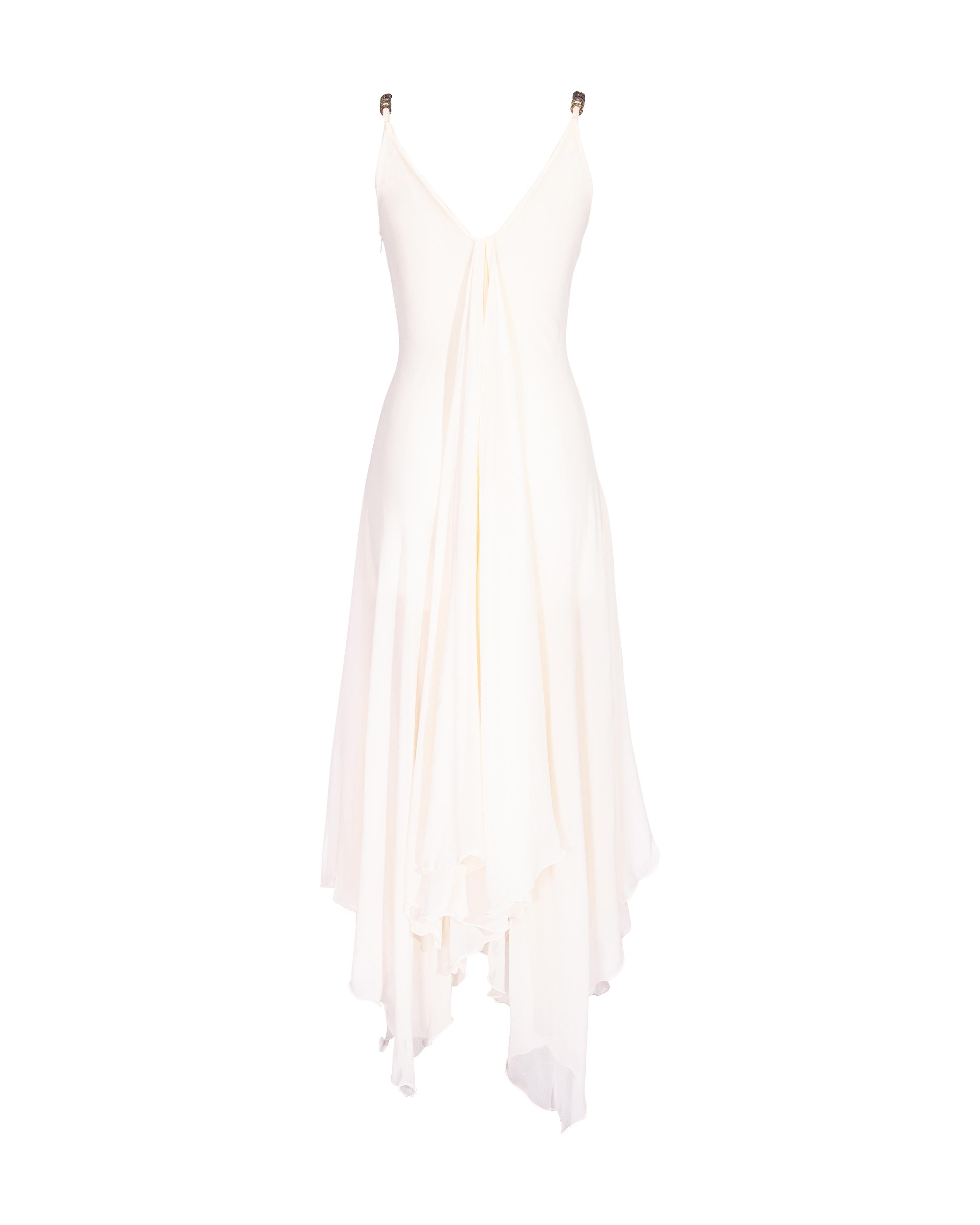 Women's S/S 1995 Gianni Versace Couture Silk Chiffon Drape Front Gown