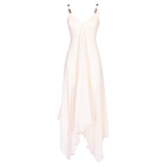 Retro S/S 1995 Gianni Versace Couture Silk Chiffon Drape Front Gown