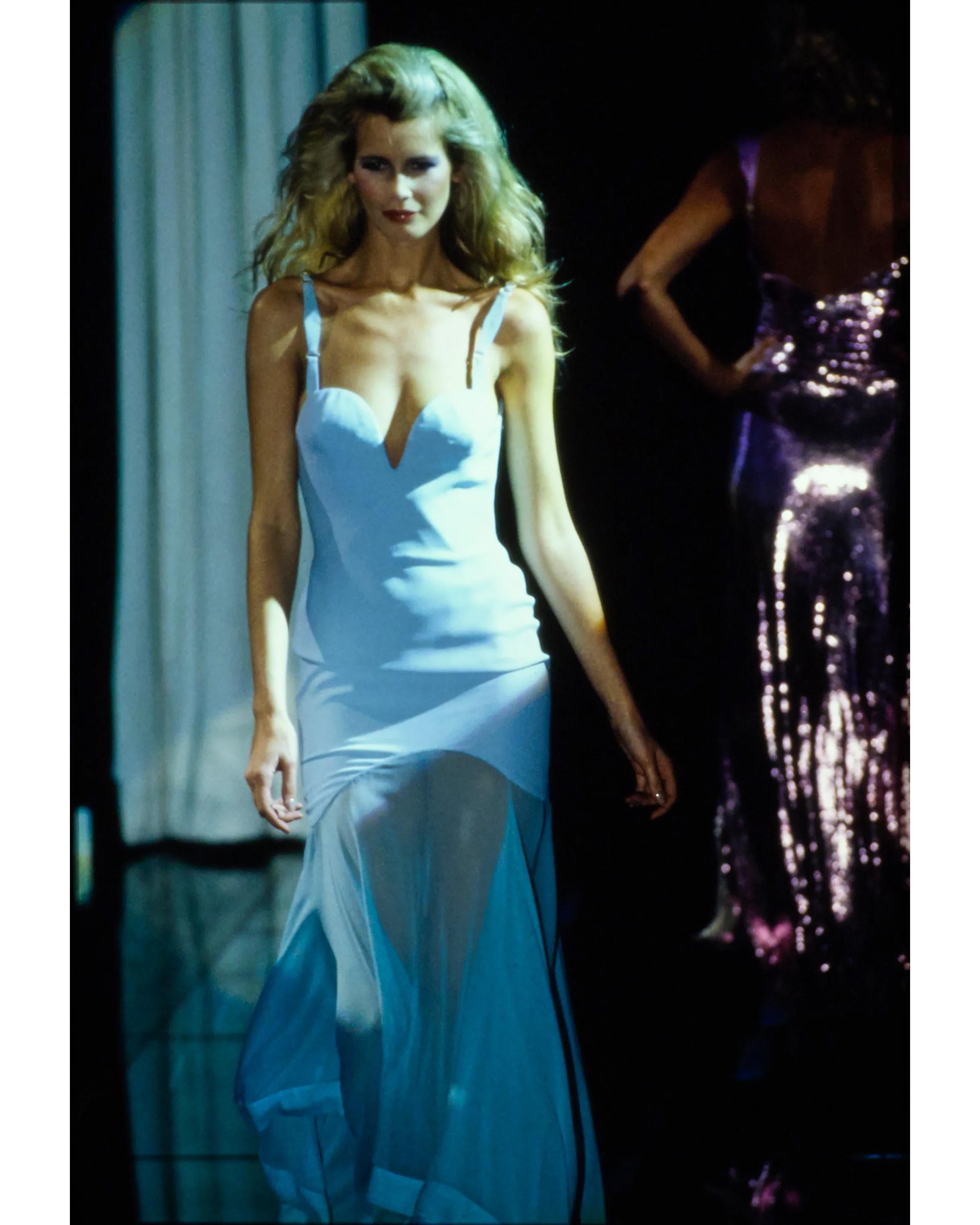 S/S 1995 Gianni Versace Couture Sky Blue Bustier Gown 2