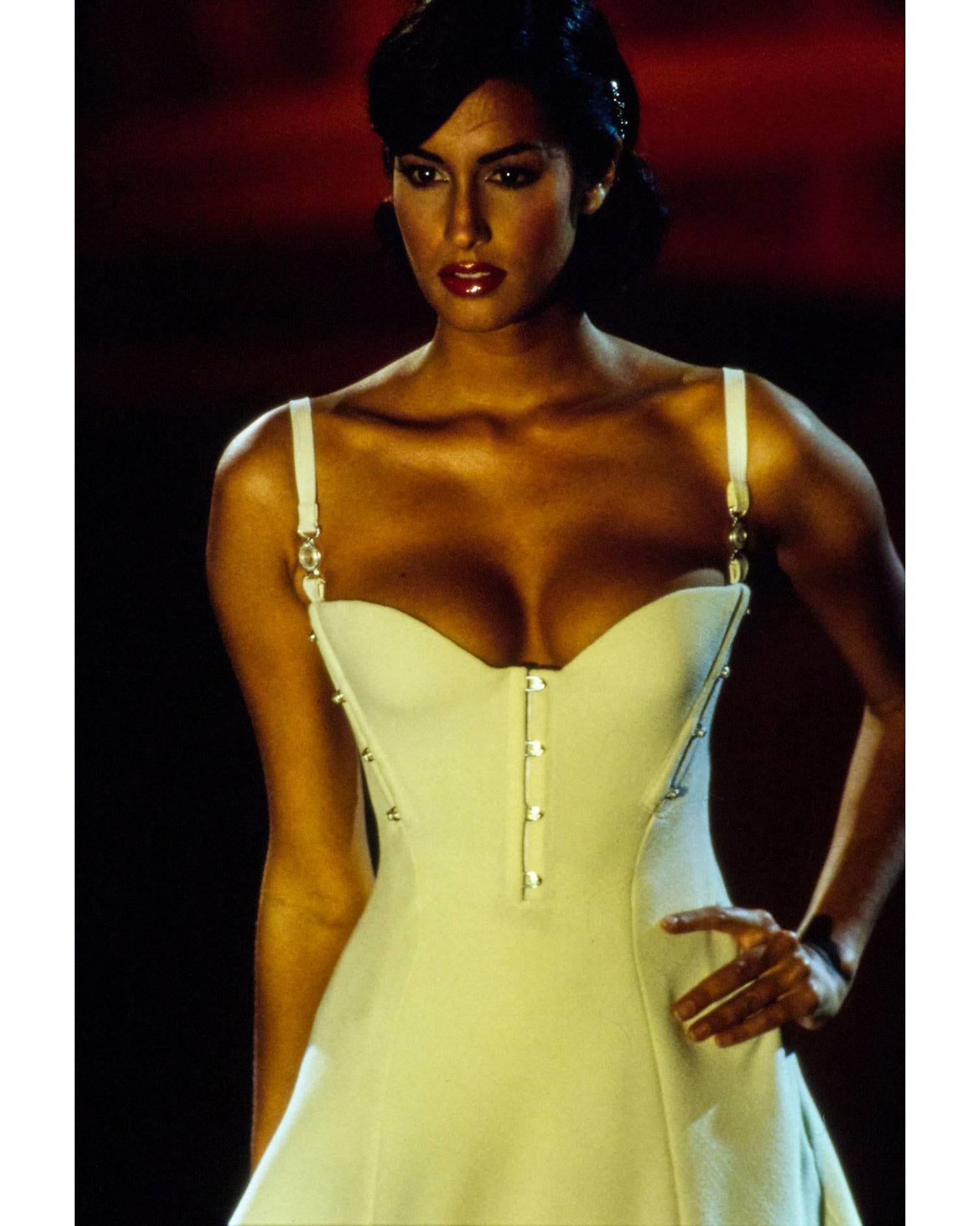 S/S 1995 Gianni Versace Cream Mini Dress with Medusa Head Details 6