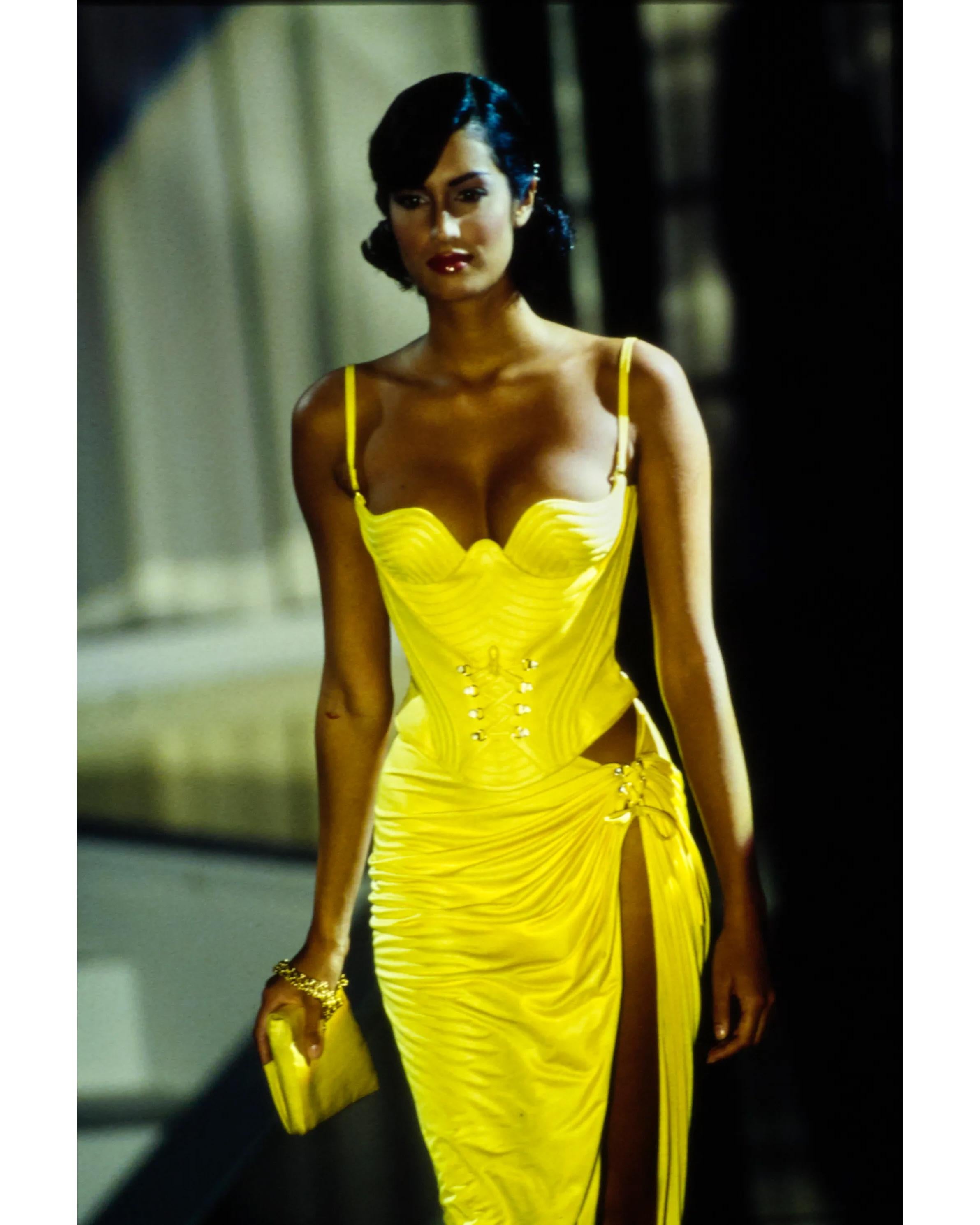 S/S 1995 Gianni Versace Ecru Lace-up Corset Top 1