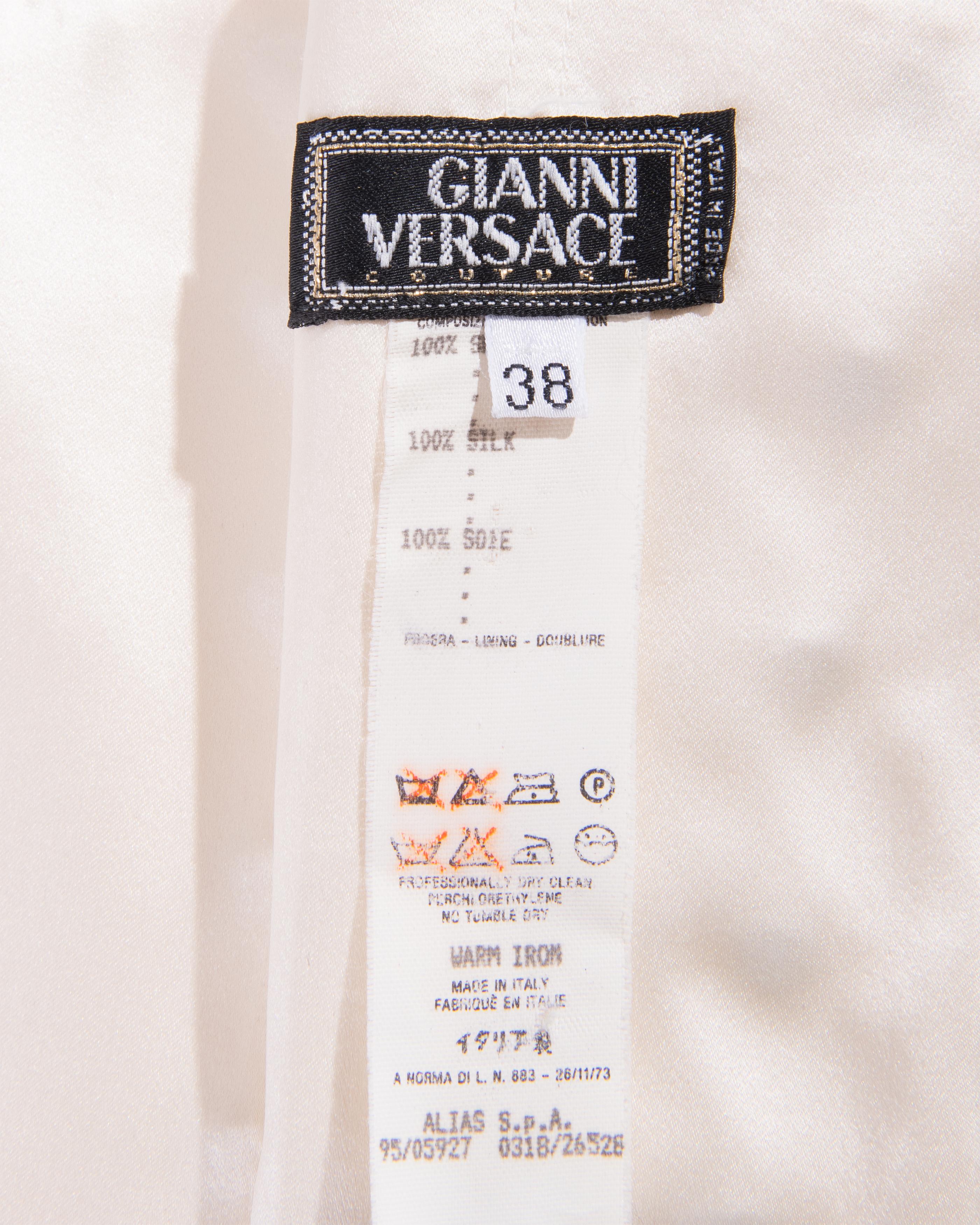 S/S 1995 Gianni Versace Ecru Lace-up Corset Top 4