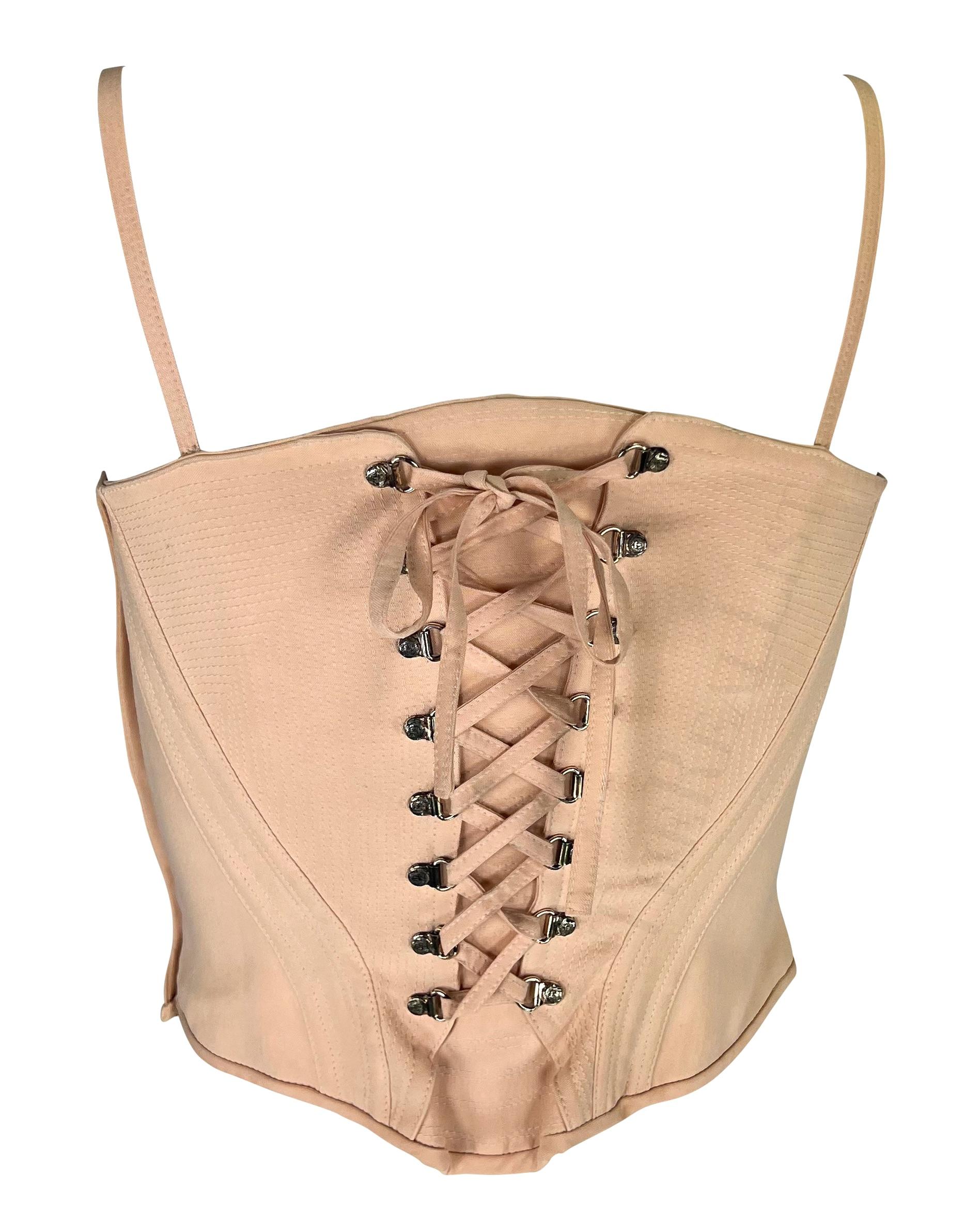 Bustier corset à bretelles rose clair de défilé Gianni Versace, P/E 1995 en vente 3