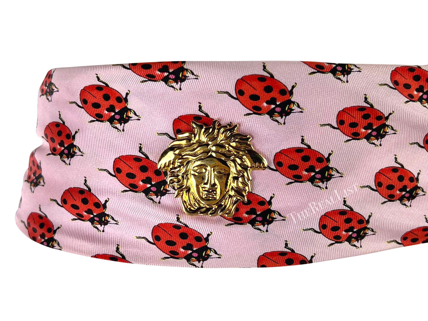 S/S 1995 Gianni Versace Medusa Silk Scarf Lady Bug Belt  For Sale 1