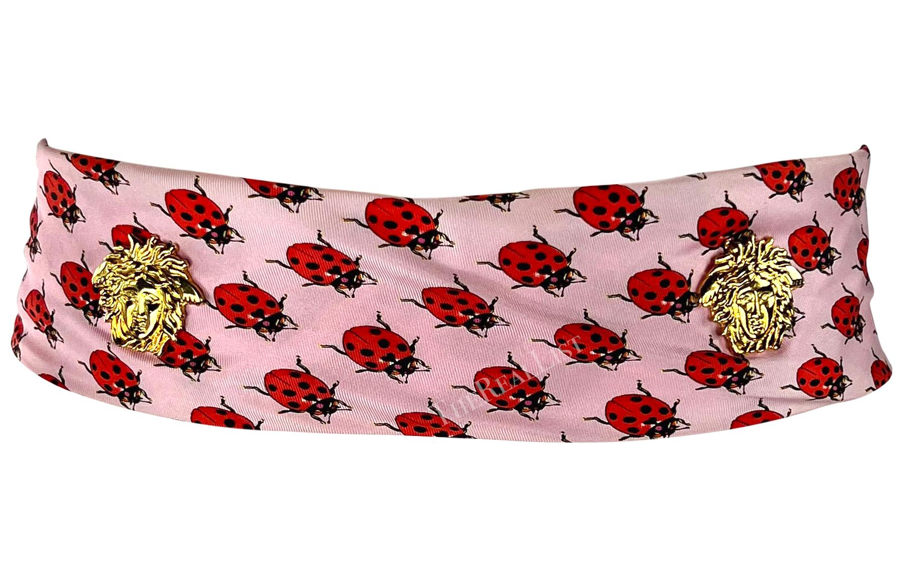 S/S 1995 Gianni Versace Medusa Silk Scarf Lady Bug Belt  For Sale 2