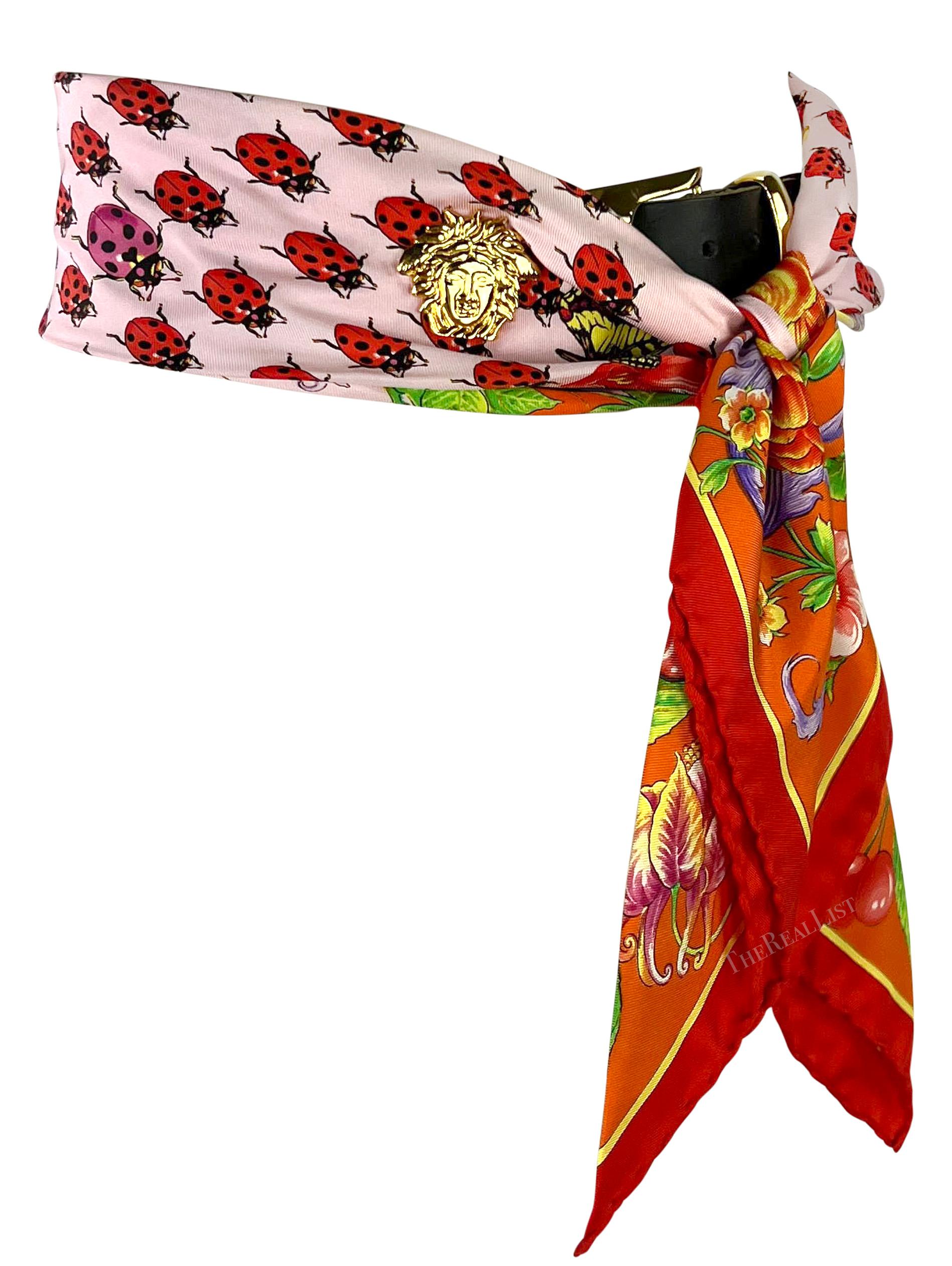 S/S 1995 Gianni Versace Medusa Silk Scarf Lady Bug Belt  For Sale 4