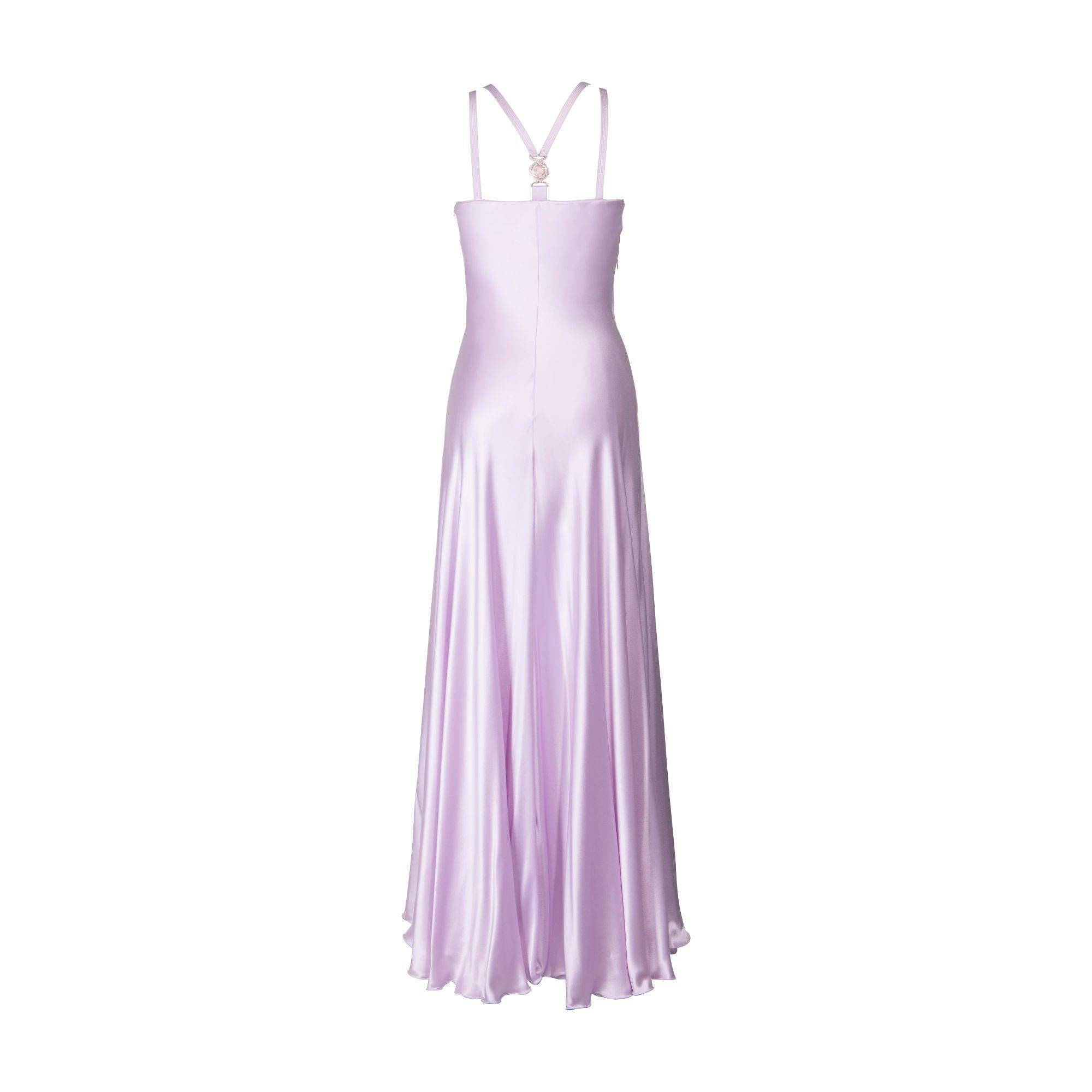 Women's S/S 1995 Gianni Versace Purple Silk Asymmetrical Drape Gown
