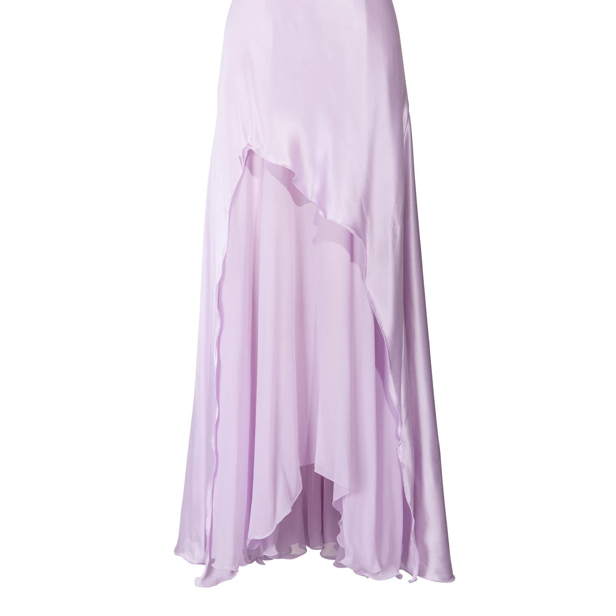 S/S 1995 Gianni Versace Purple Silk Asymmetrical Drape Gown 1