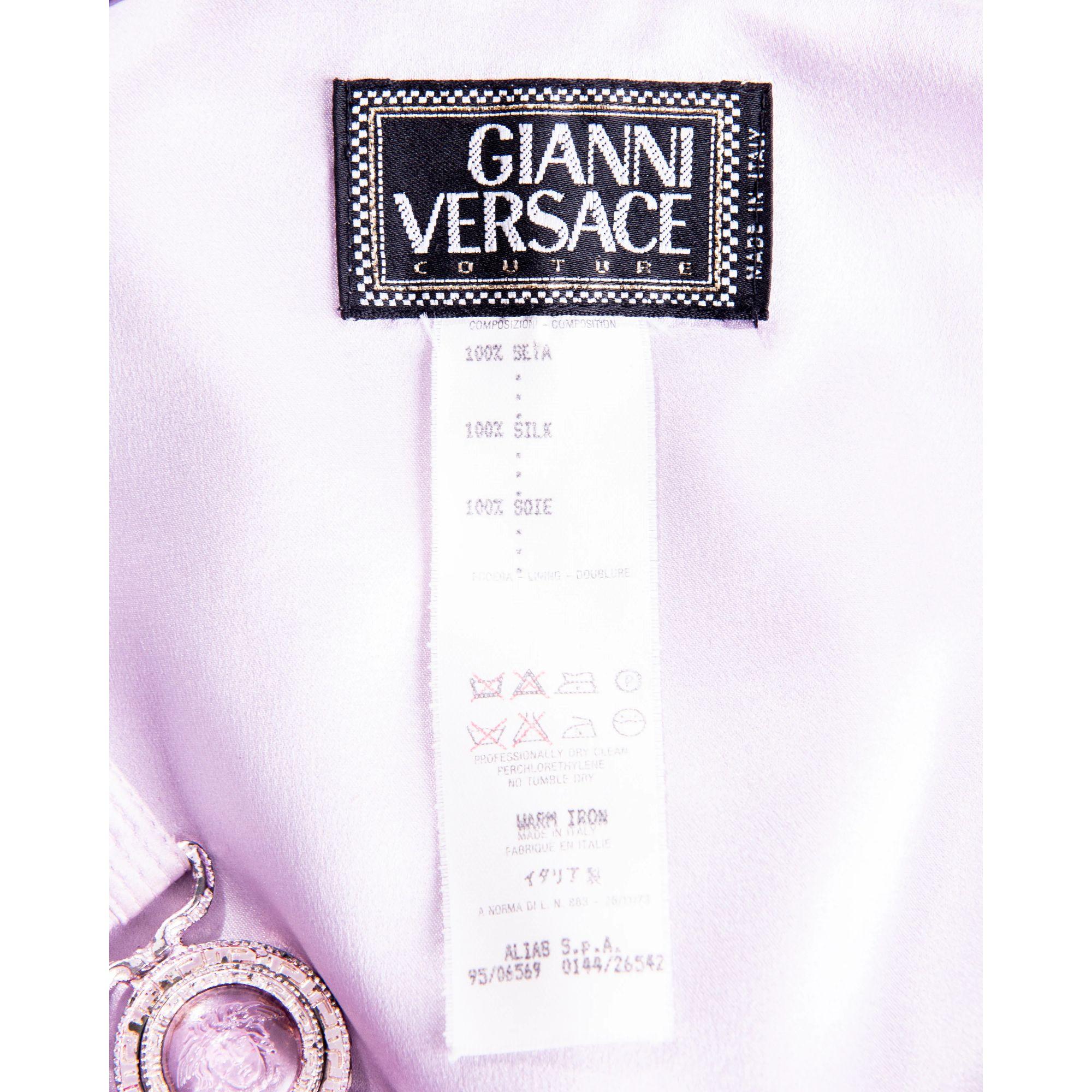 S/S 1995 Gianni Versace Purple Silk Asymmetrical Drape Gown 3