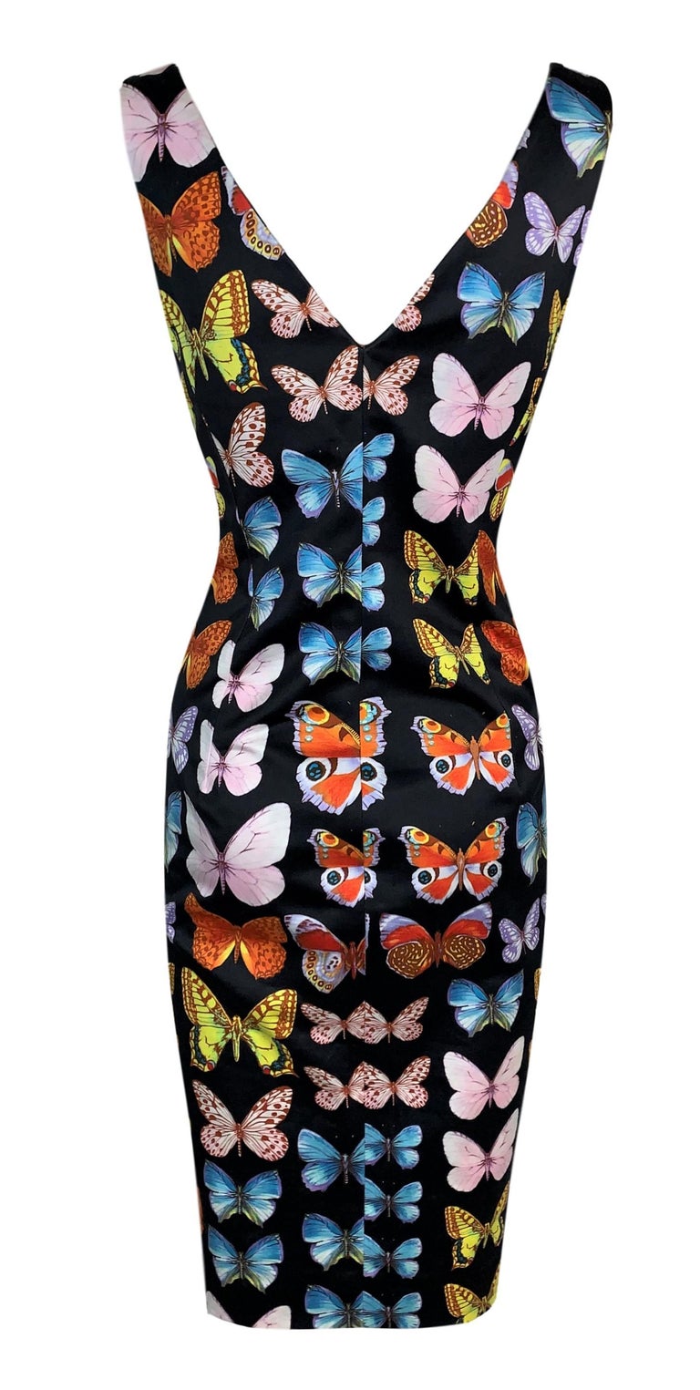 S/S 1995 Gianni Versace Runway Black Butterfly Dress at 1stDibs