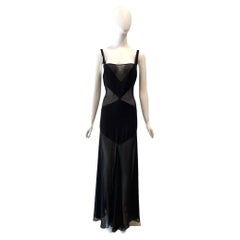 S/S 1995 GIANNI VERSACE Sheer Panels Silk Gown