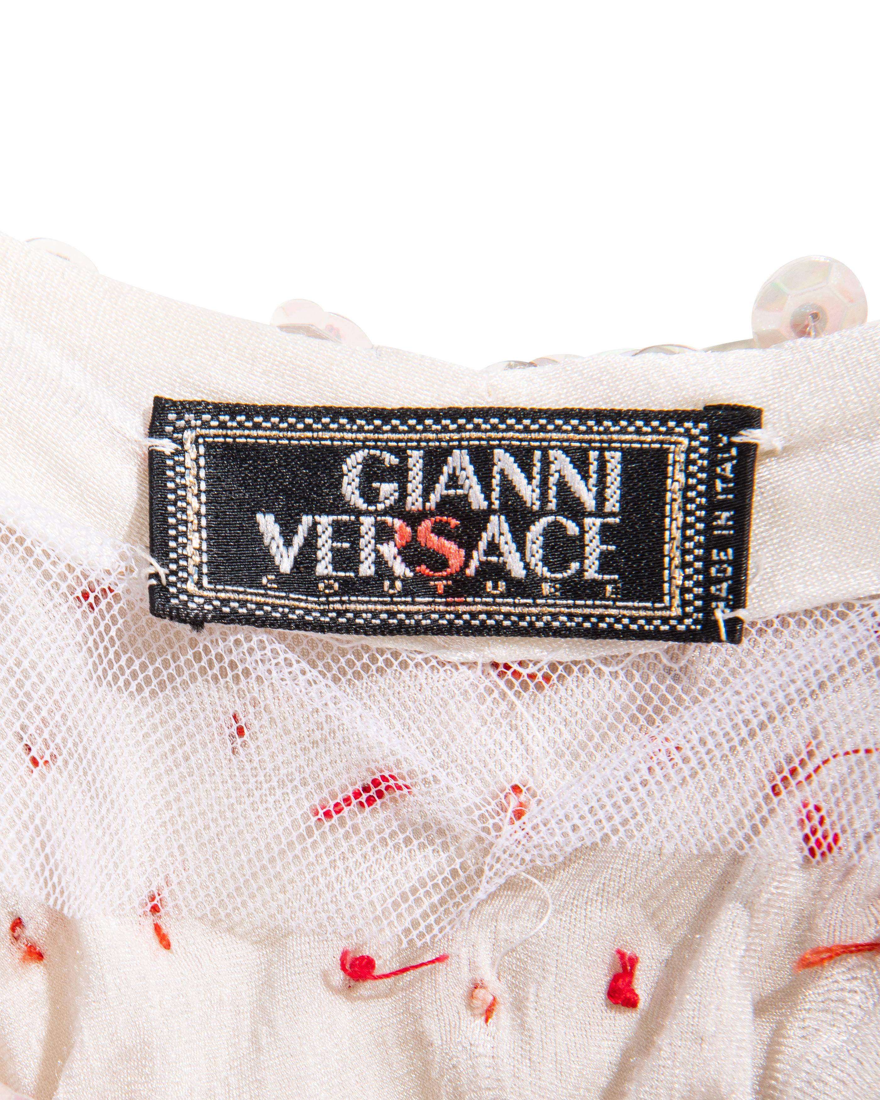 S/S 1995 Gianni Versace Soft White Embellished Gown 11