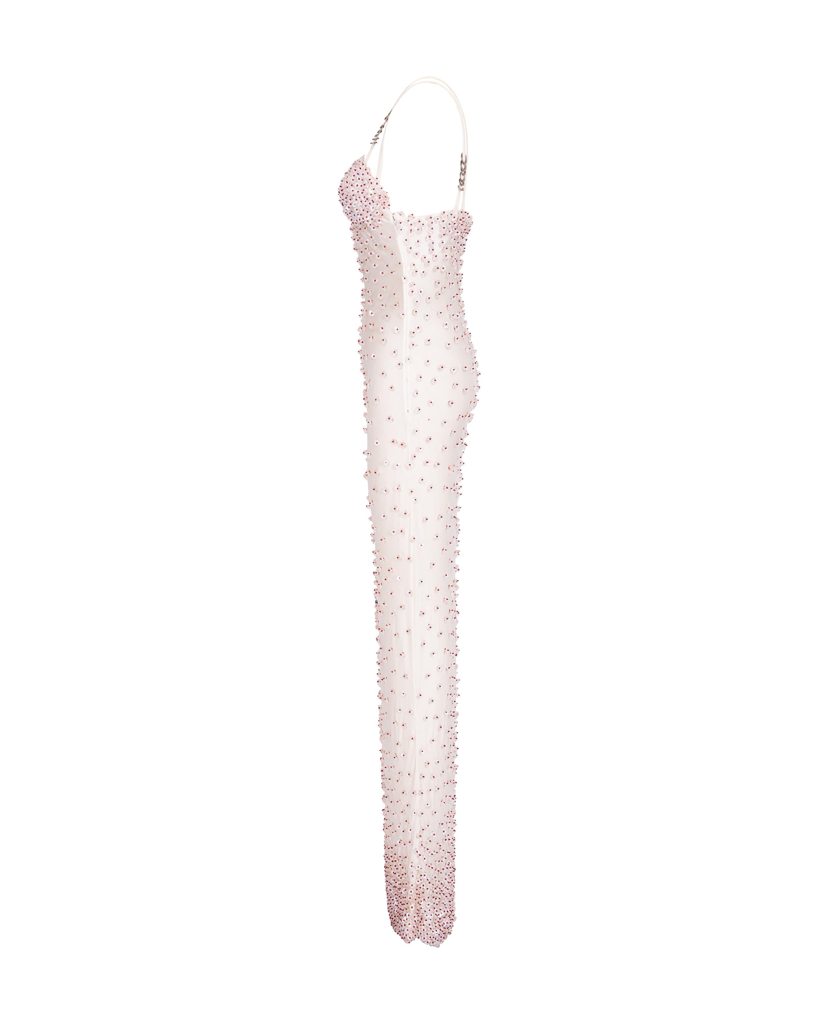 Women's S/S 1995 Gianni Versace Soft White Embellished Gown