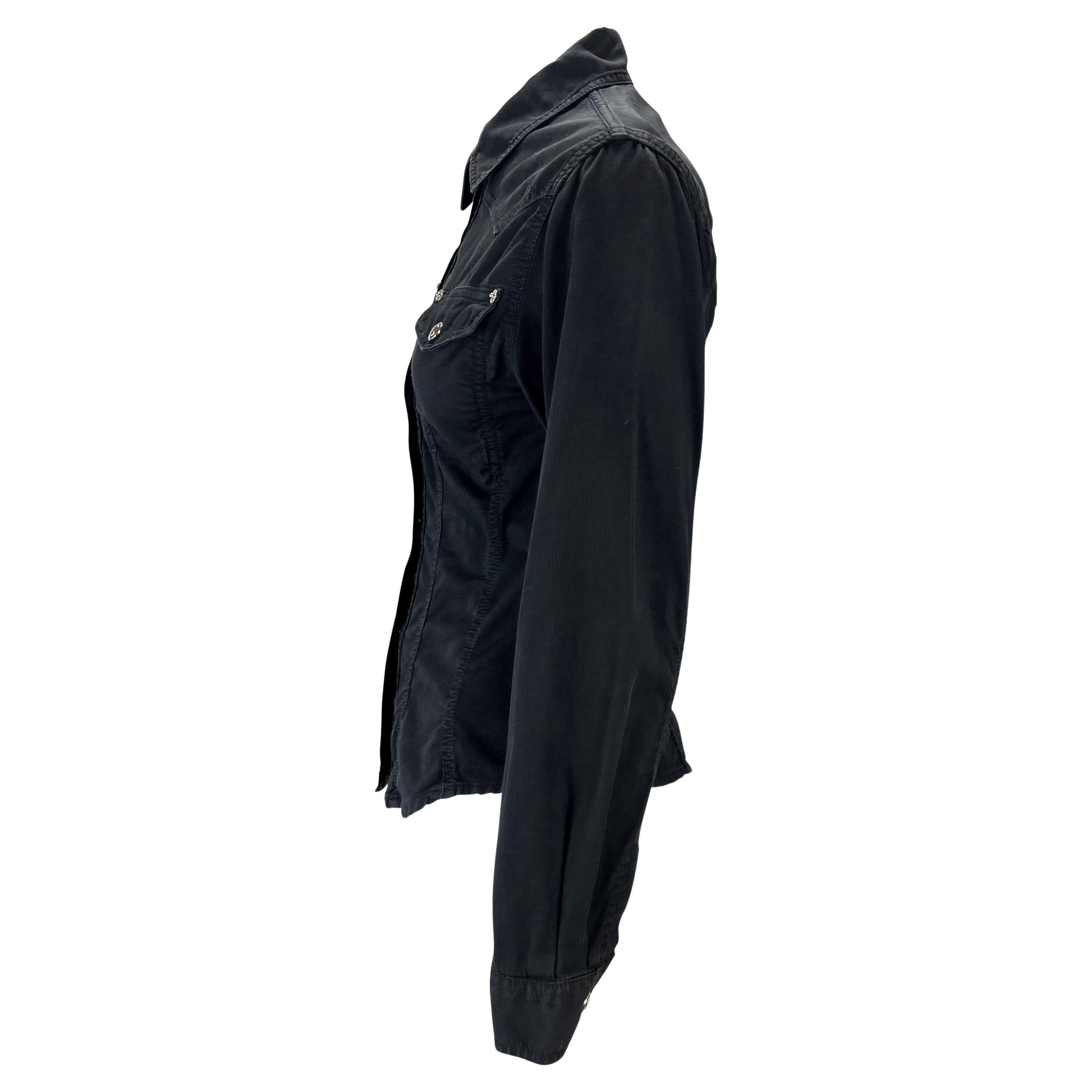 Nero P/E 1995 Gucci by Tom Ford GG Snap Black Cotton Twill Tapered Top in vendita