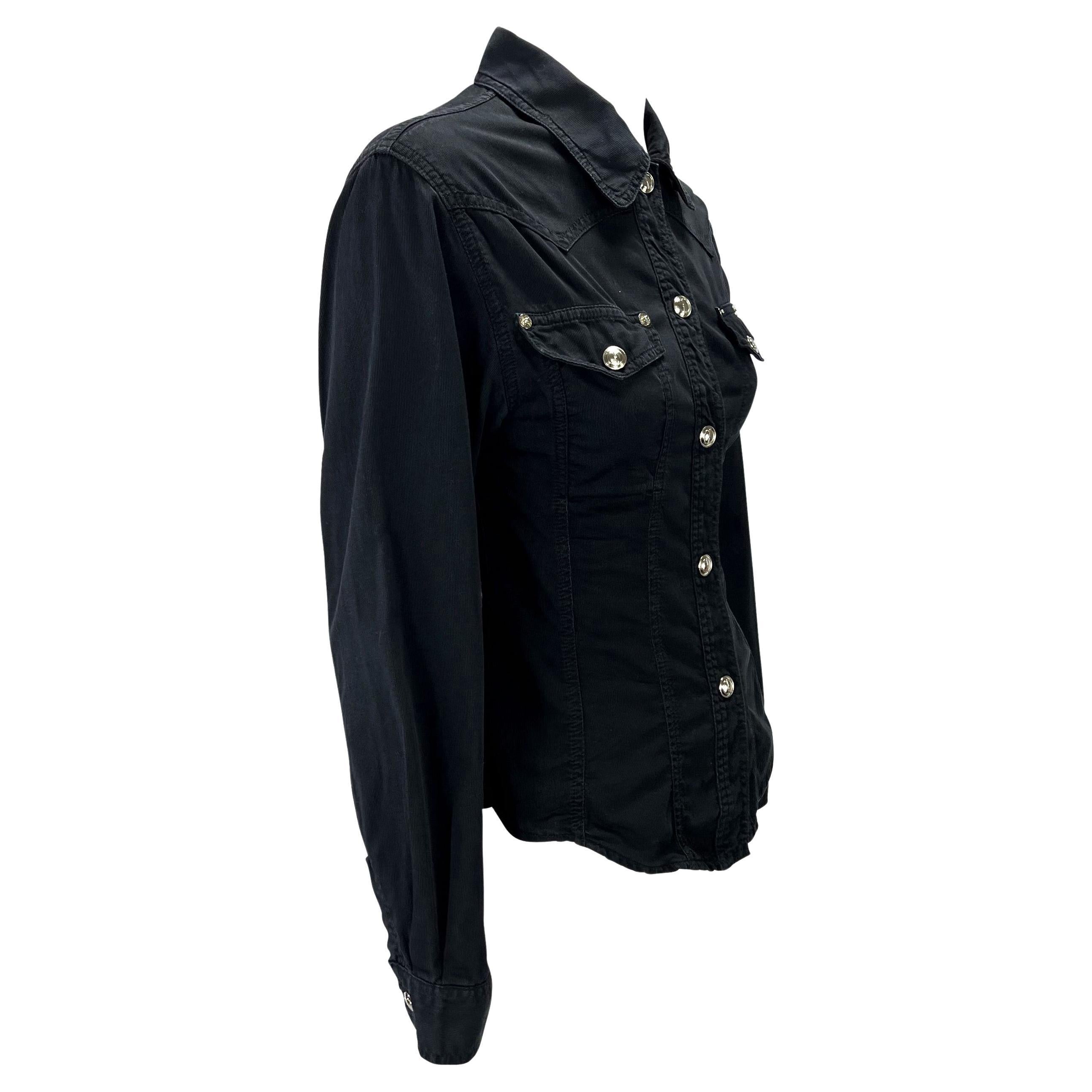 P/E 1995 Gucci by Tom Ford GG Snap Black Cotton Twill Tapered Top in vendita 1