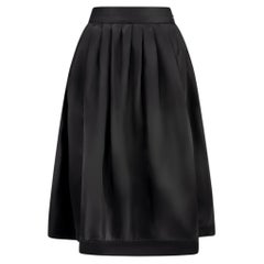 S/S 1995 Gucci by Tom Ford Runway Pleated Black Silk Taffeta Flared Skirt