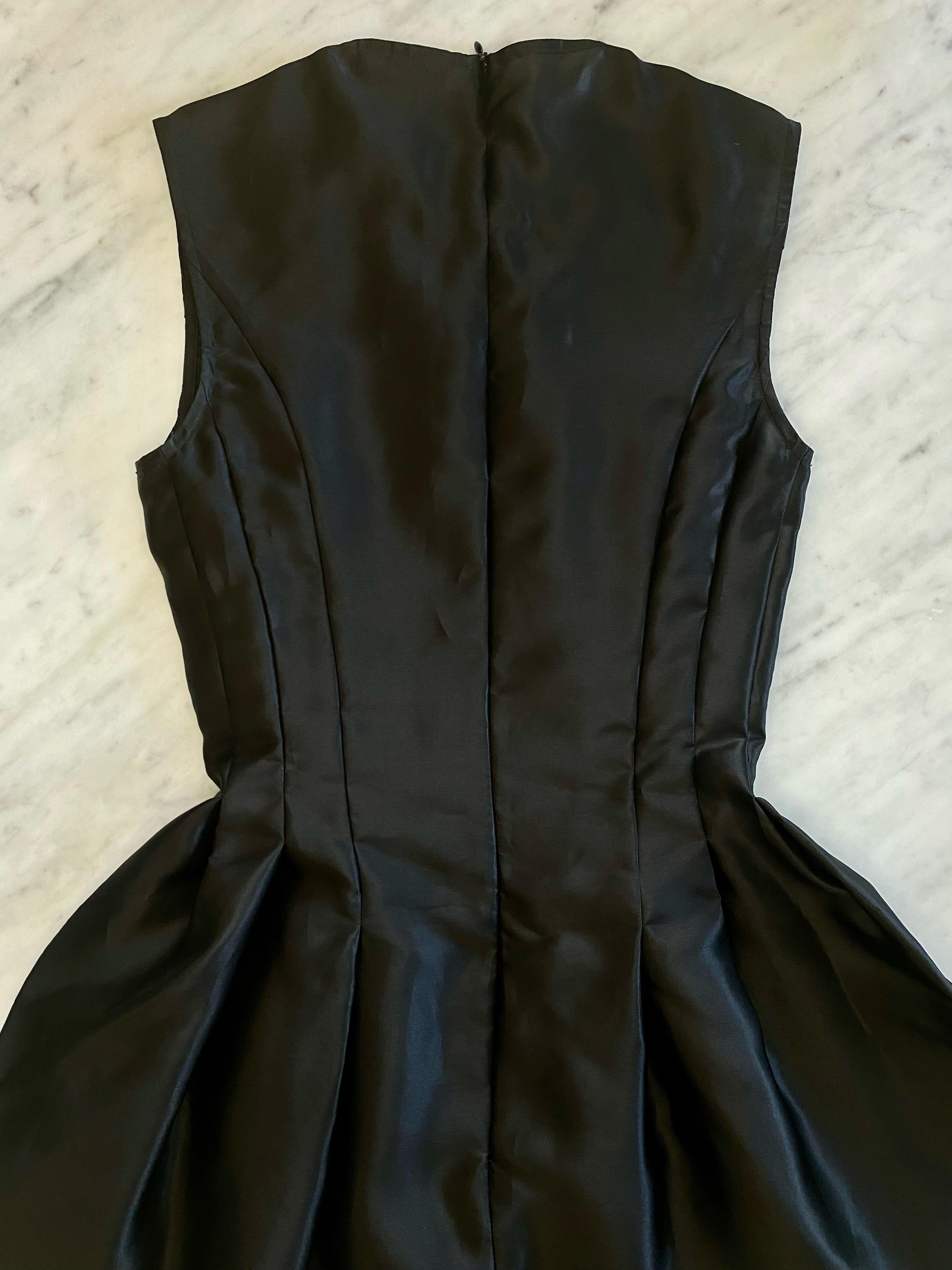 black bouffant dress