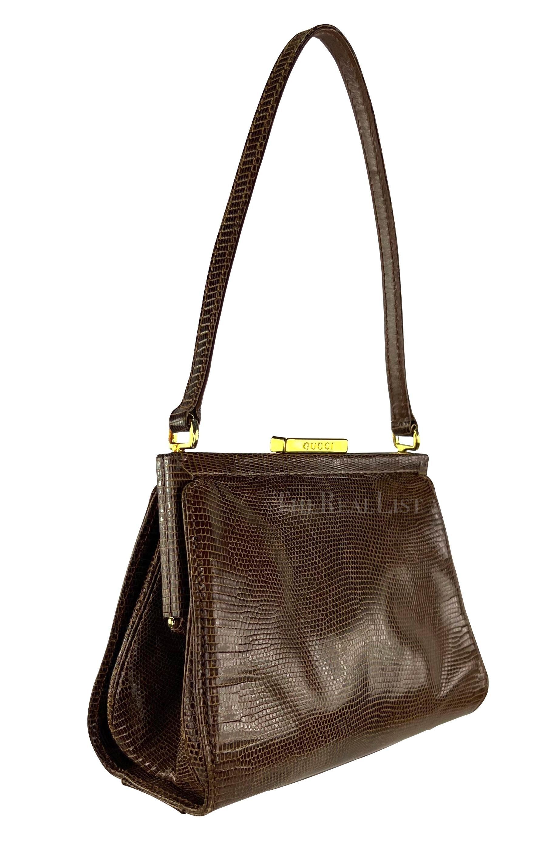 S/S 1995 Gucci by Tom Ford Tan Lizard Skin Top Handle Mini Bag 2