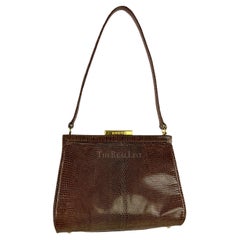 F/S 1995 Gucci by Tom Ford Braune Minitasche aus Eidechsenhaut mit Henkel oben