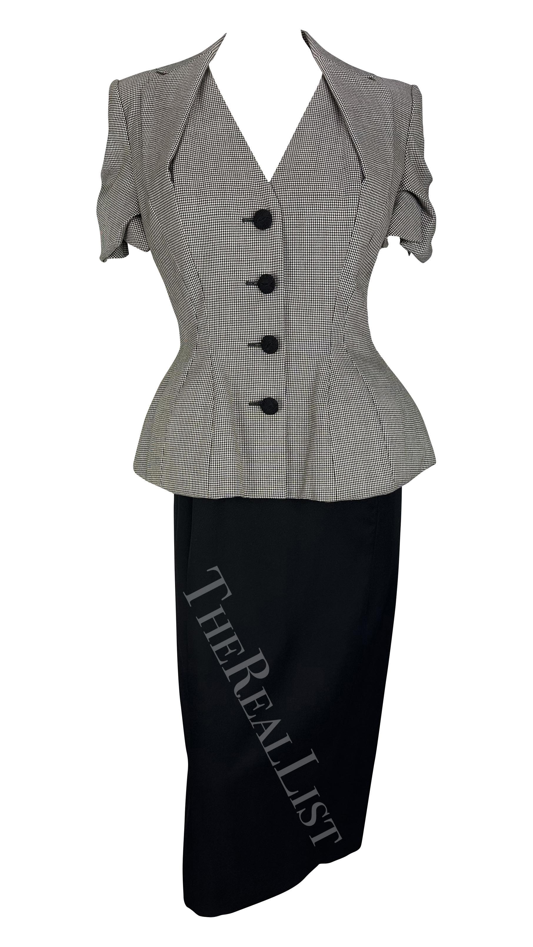 S/S 1995 John Galliano Runway Pin-Up Black Dress Houndstooth
