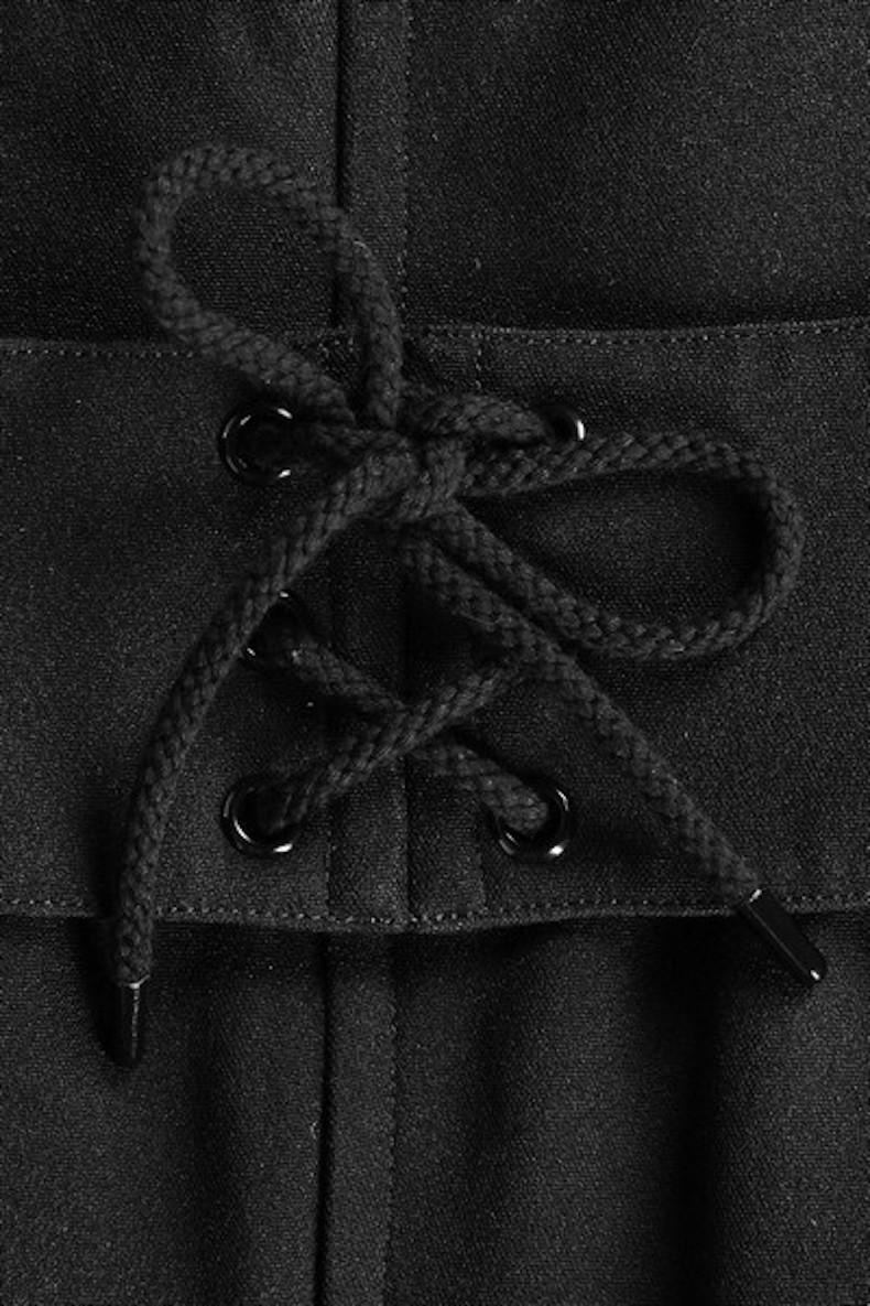 S/S 1995 Thierry Mugler black raffia strapless cocktail dress 1