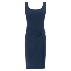 Robe midi asymétrique sans manches bleu marine Valentino Garavani, défilé printemps-été 1995