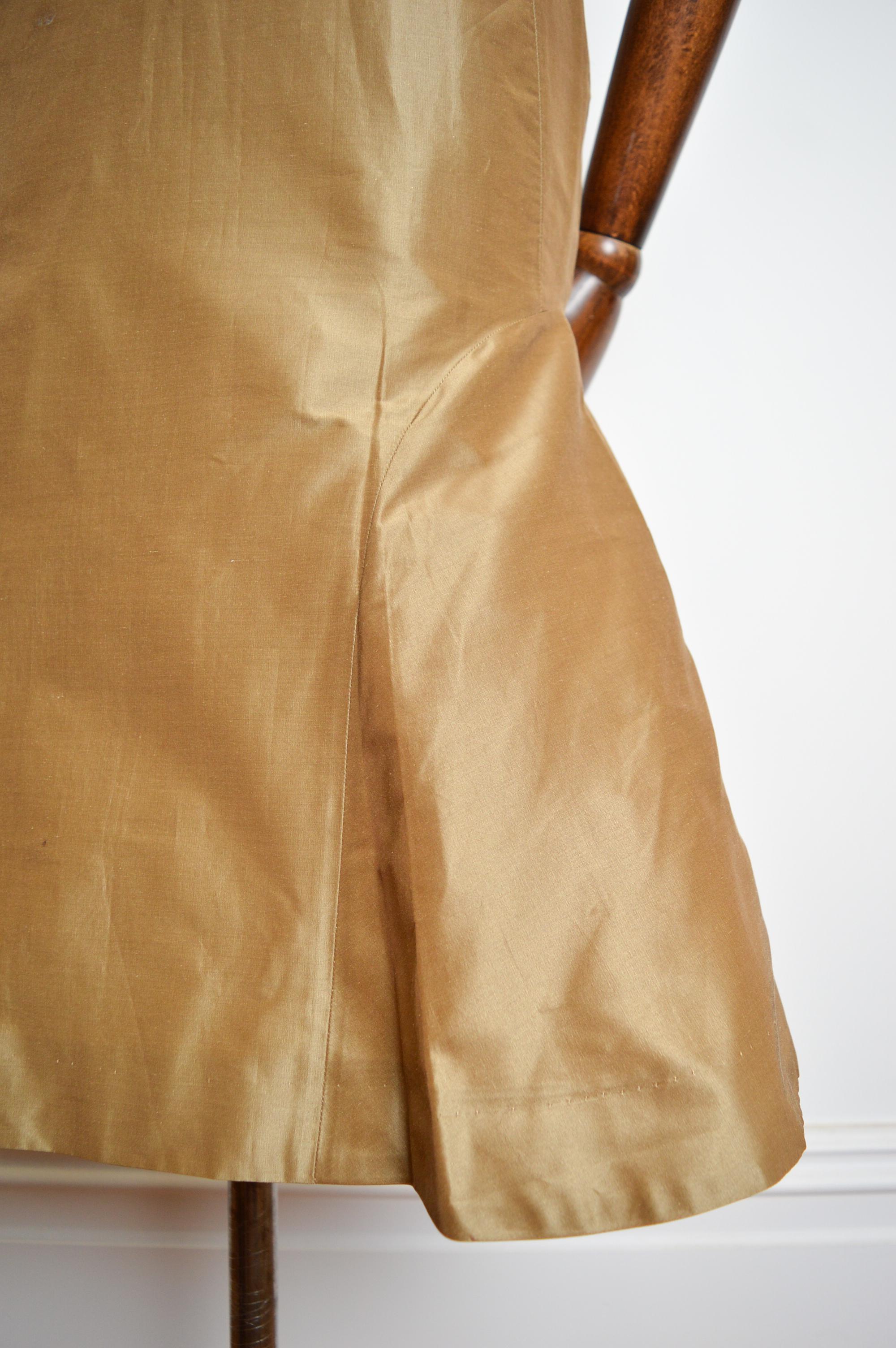 Women's S/ S 1995 Vivienne Westwood Runway 'Erotic Zones' Gold Fishtail Pencil Skirt For Sale