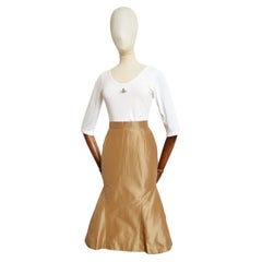 S/ S 1995 Vivienne Westwood Runway 'Erotic Zones' Gold Fishtail Pencil Skirt
