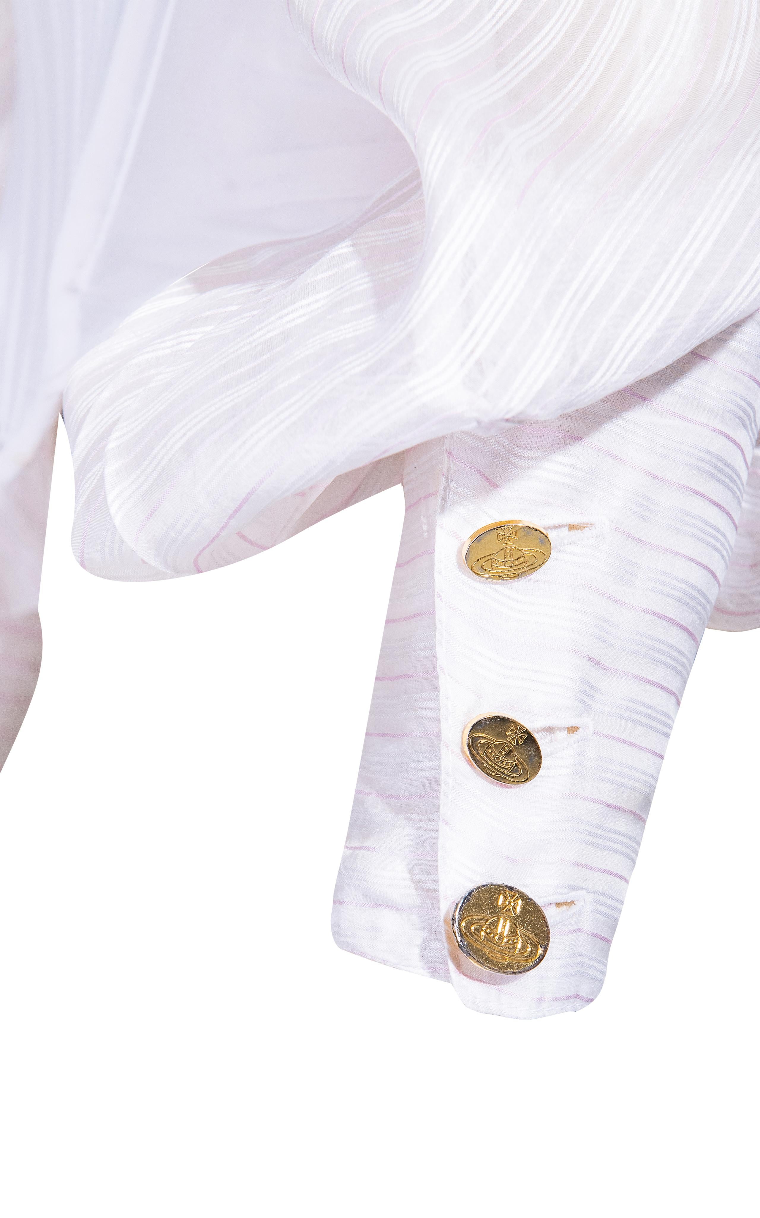 S/S 1995 Vivienne Westwood White Bishop Sleeve Corset Top In Good Condition In North Hollywood, CA