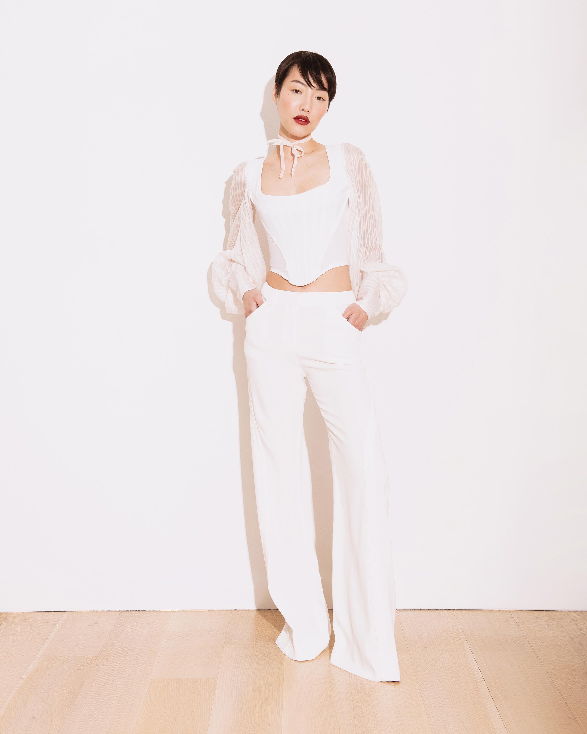 Women's S/S 1995 Vivienne Westwood White Bishop Sleeve Corset Top
