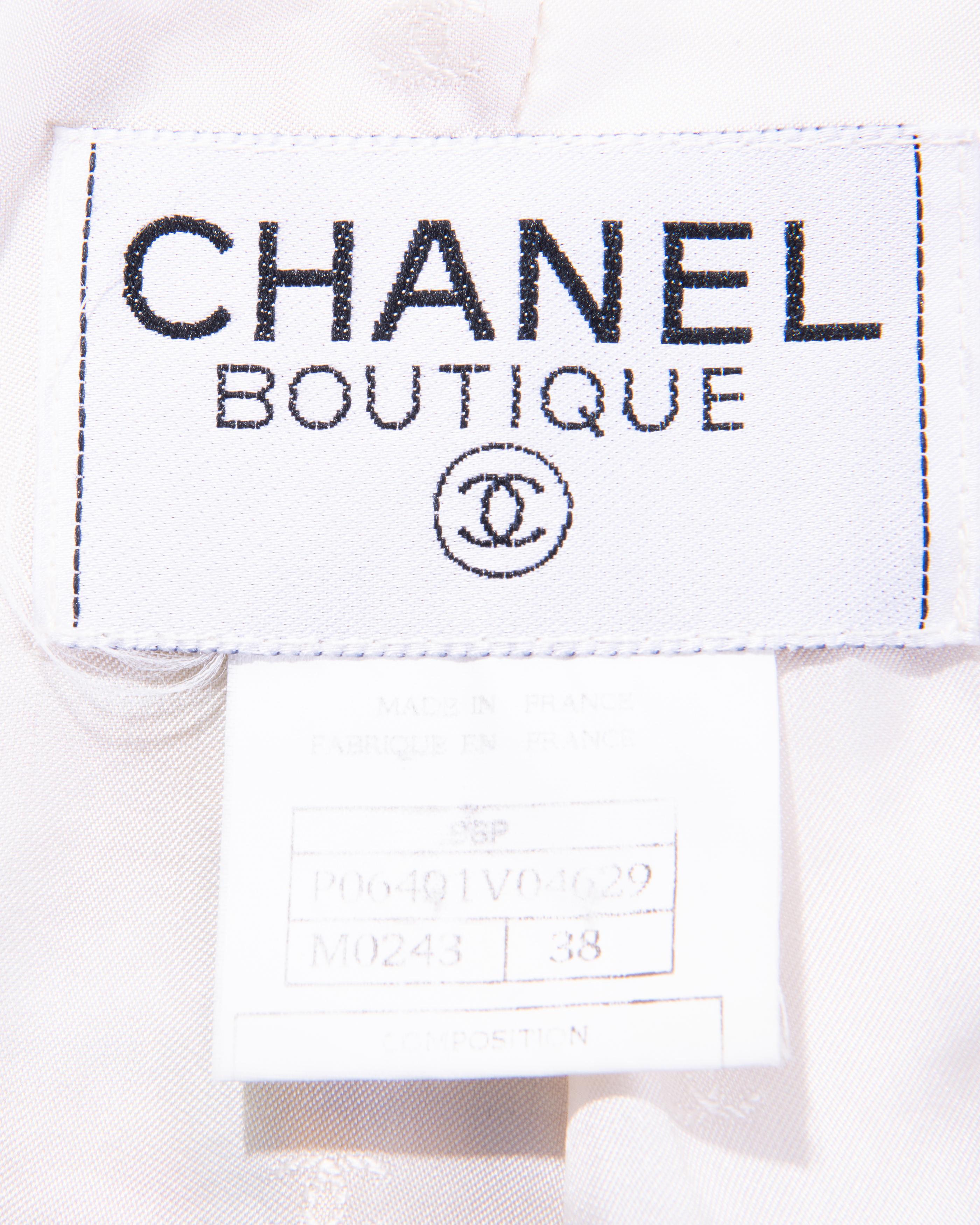 S/S 1996 Chanel by Karl Lagerfeld Pastel Yellow Tweed Mini Blazer Dress 5