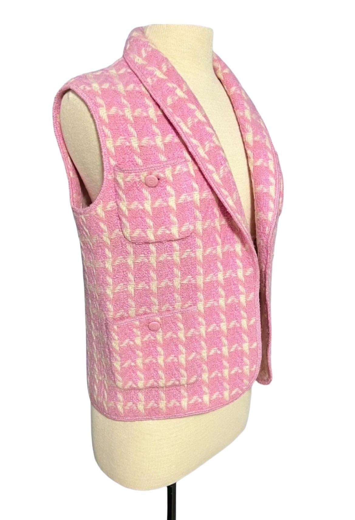 pink tweed waistcoat
