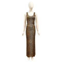 S/S 1996 Dolce & Gabbana Cheetah Long Stretch Gown 