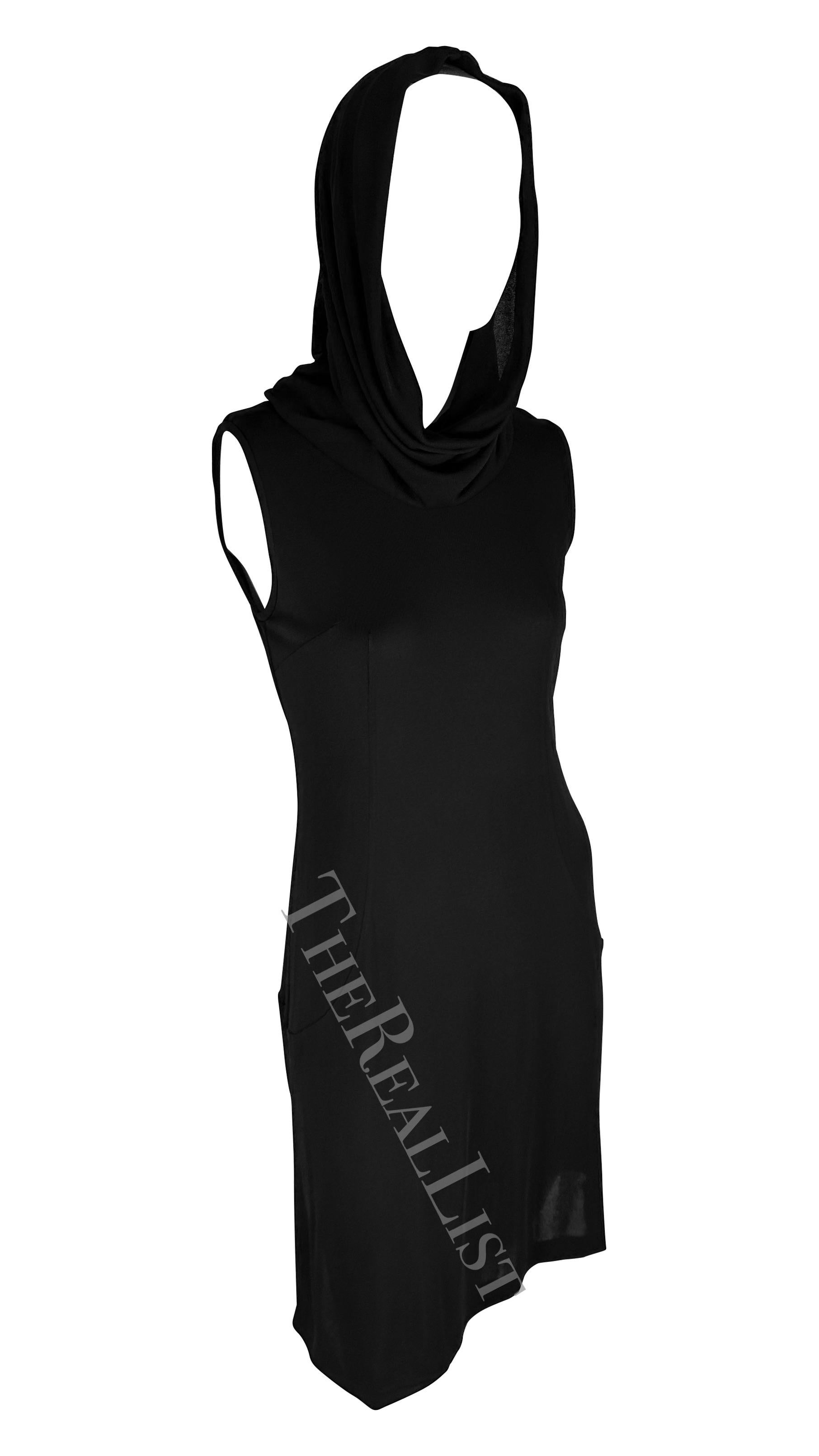 S/S 1996 Dolce & Gabbana Runway Mini Hooded Stretch Sheer Resort Dress For Sale 1