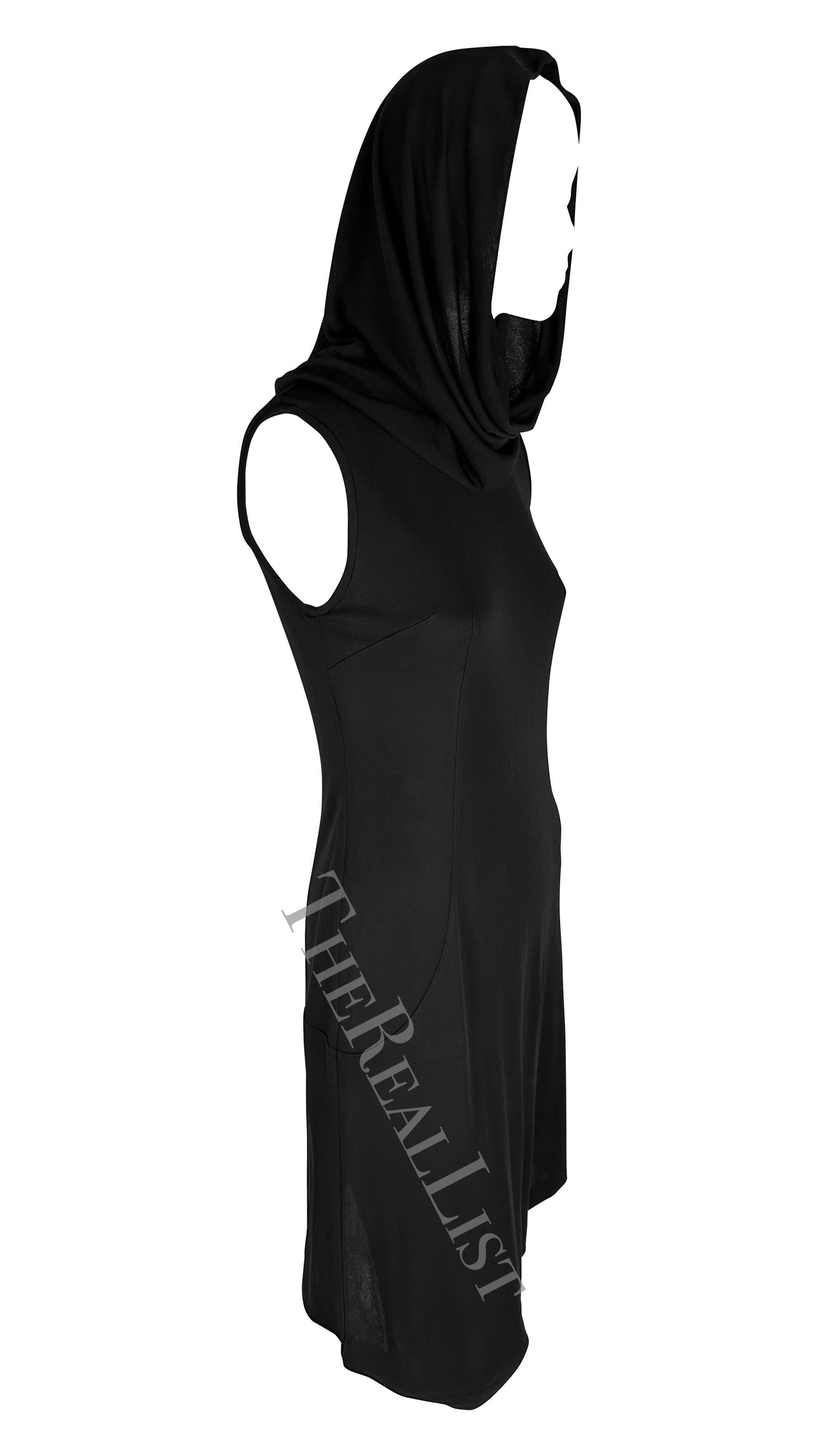 S/S 1996 Dolce & Gabbana Runway Mini Hooded Stretch Sheer Resort Dress For Sale 2