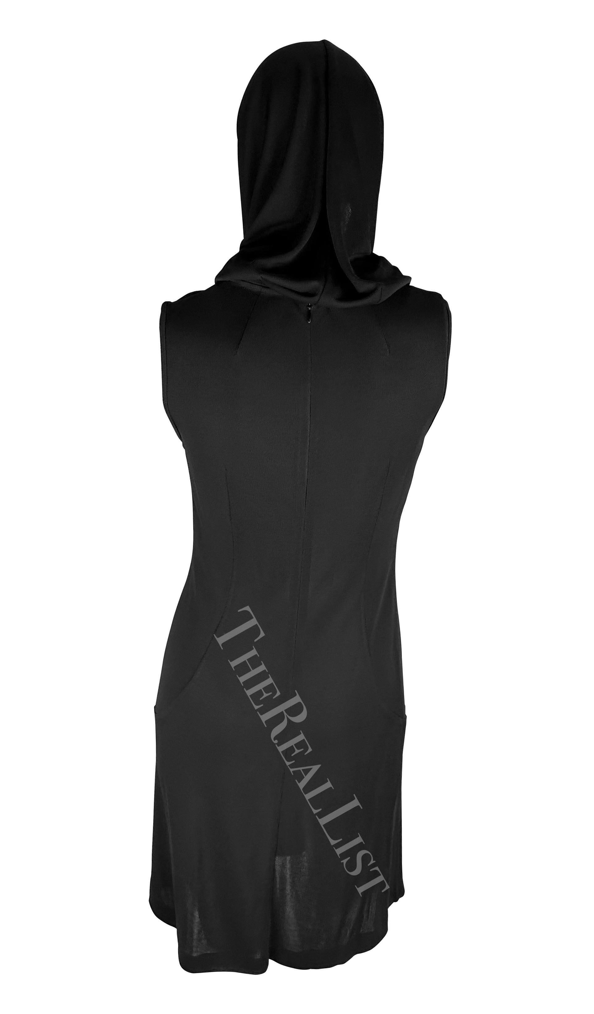 S/S 1996 Dolce & Gabbana Runway Mini Hooded Stretch Sheer Resort Dress For Sale 4
