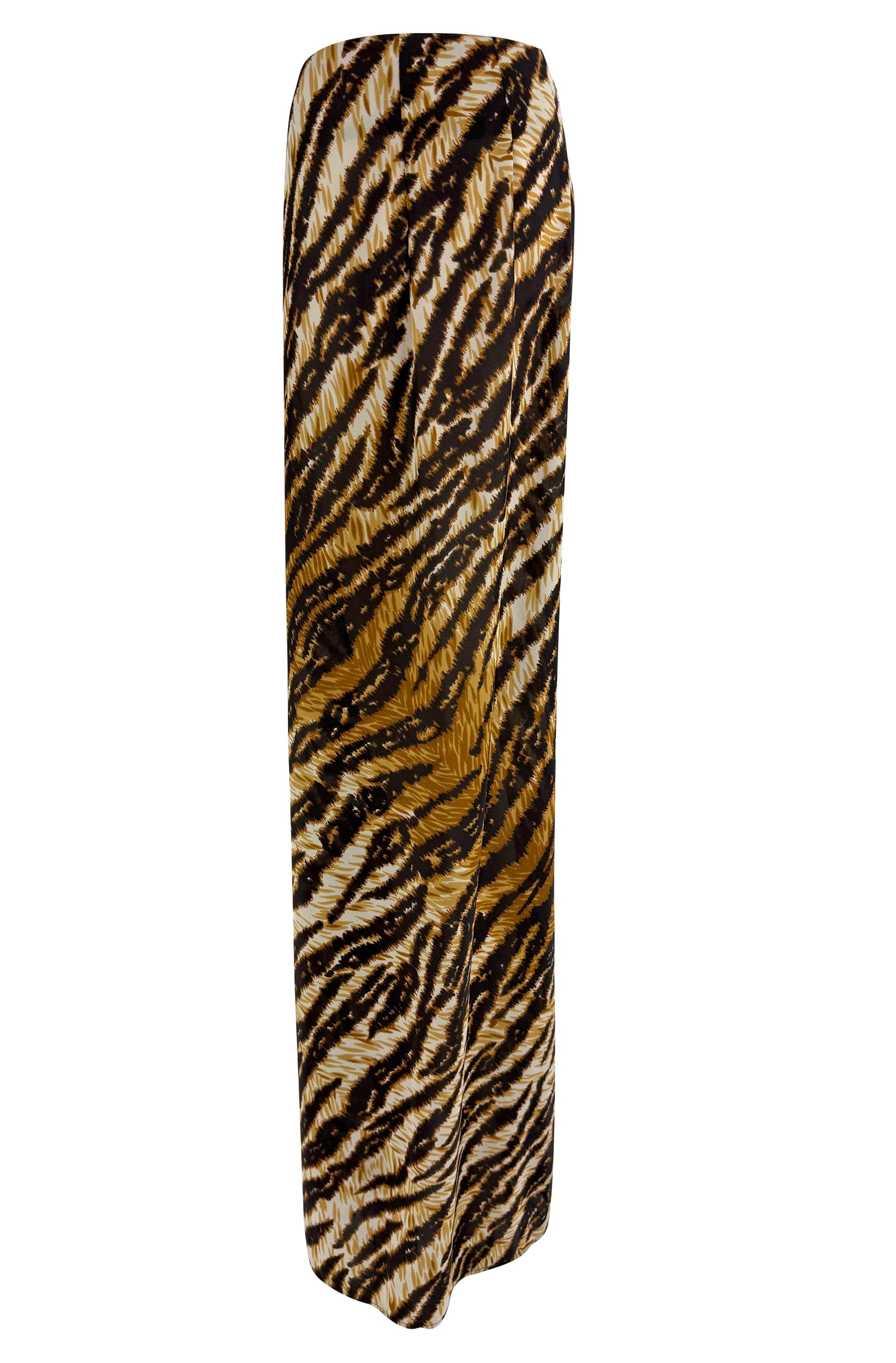 S/S 1996 Dolce & Gabbana Runway Sheer Tiger Print Oversized Wide Leg Pants For Sale 1