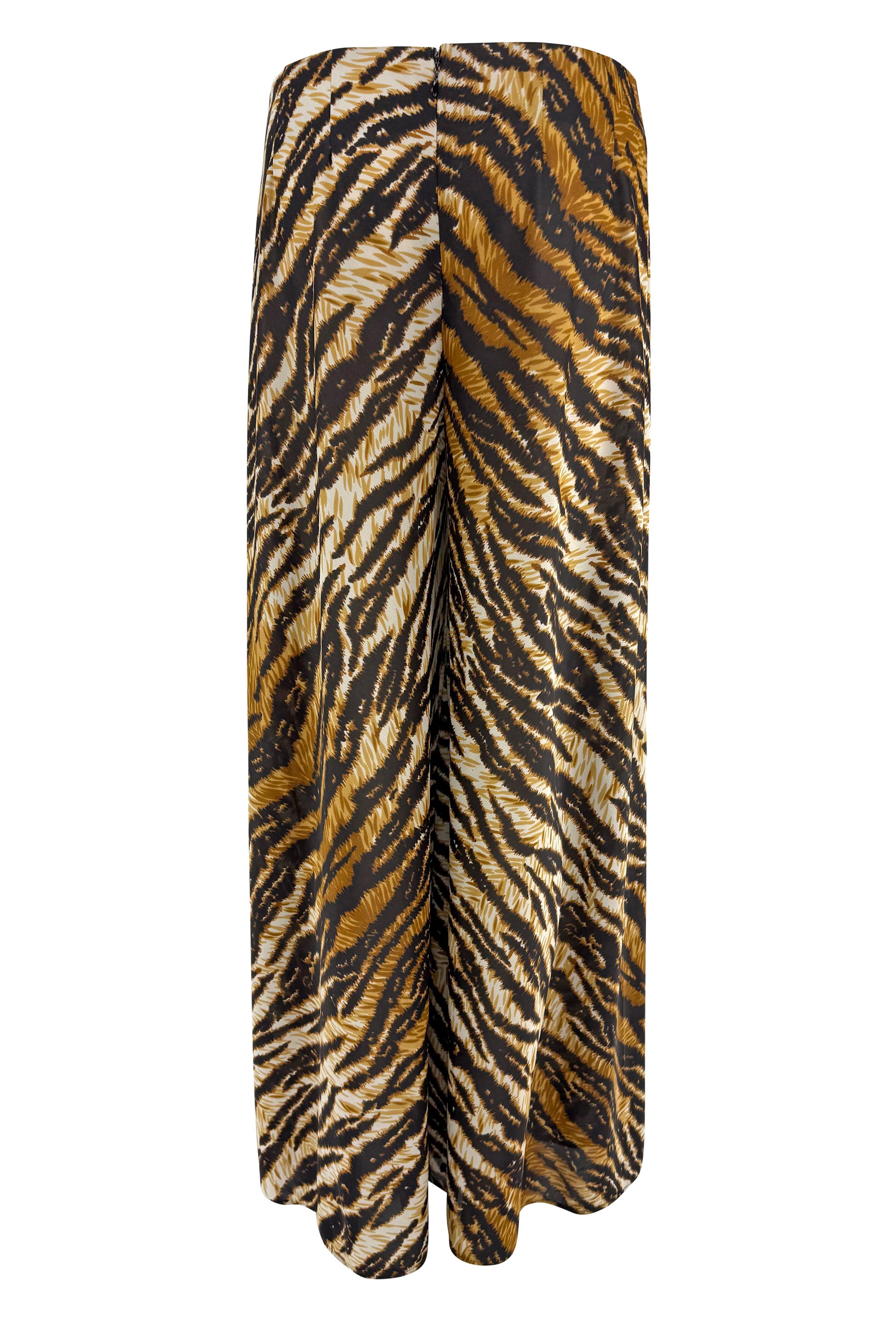 S/S 1996 Dolce & Gabbana Runway Sheer Tiger Print Oversized Wide Leg Pants For Sale 2