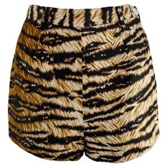 S/S 1996 Dolce & Gabbana Pantalones cortos de seda con estampado de tigre Hot Pants