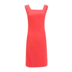 S/S 1996 Donna Karan Runway Bright Pink Stretch Wool Overcoat Dress Set