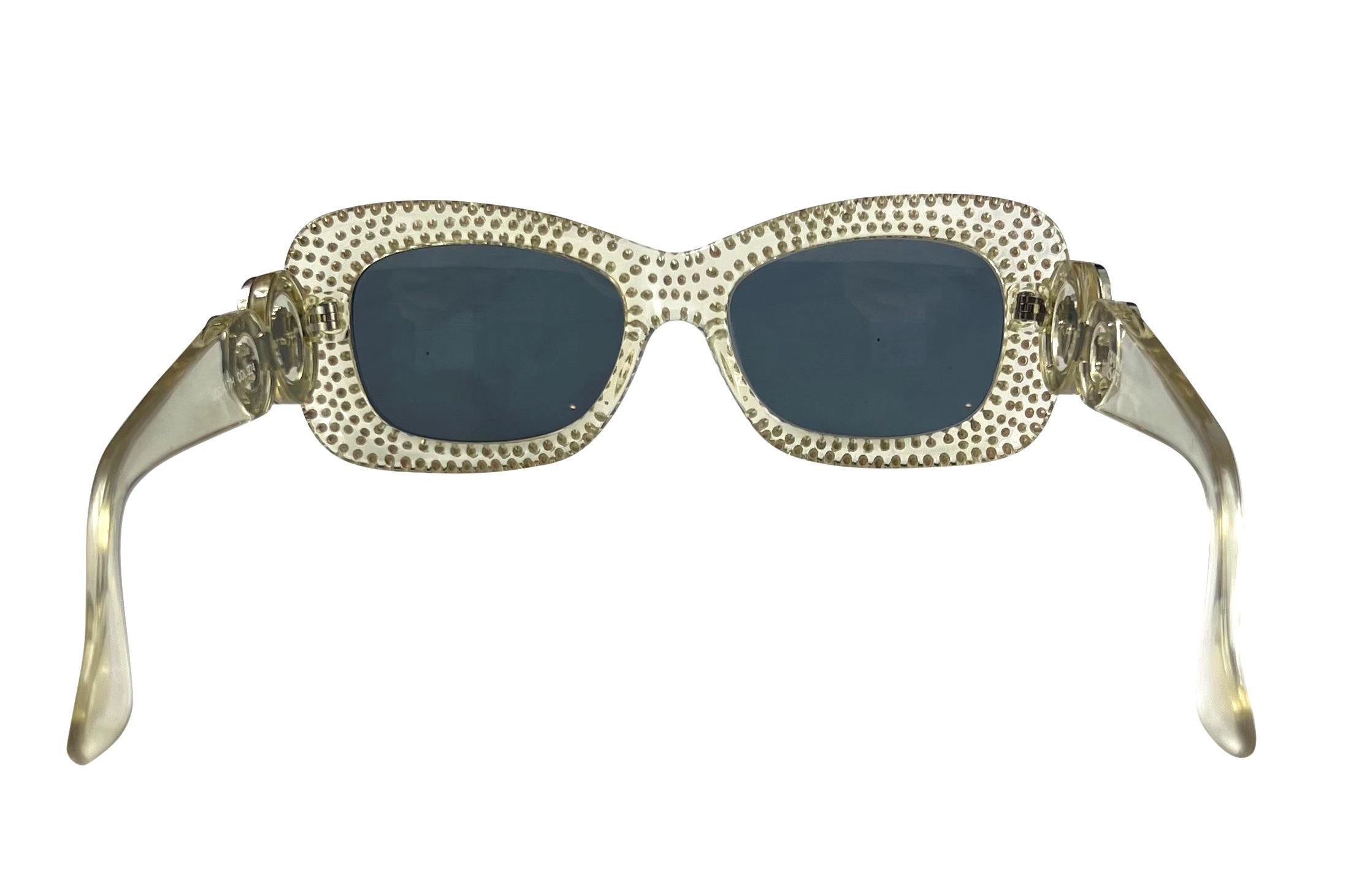 clear and gold versace glasses
